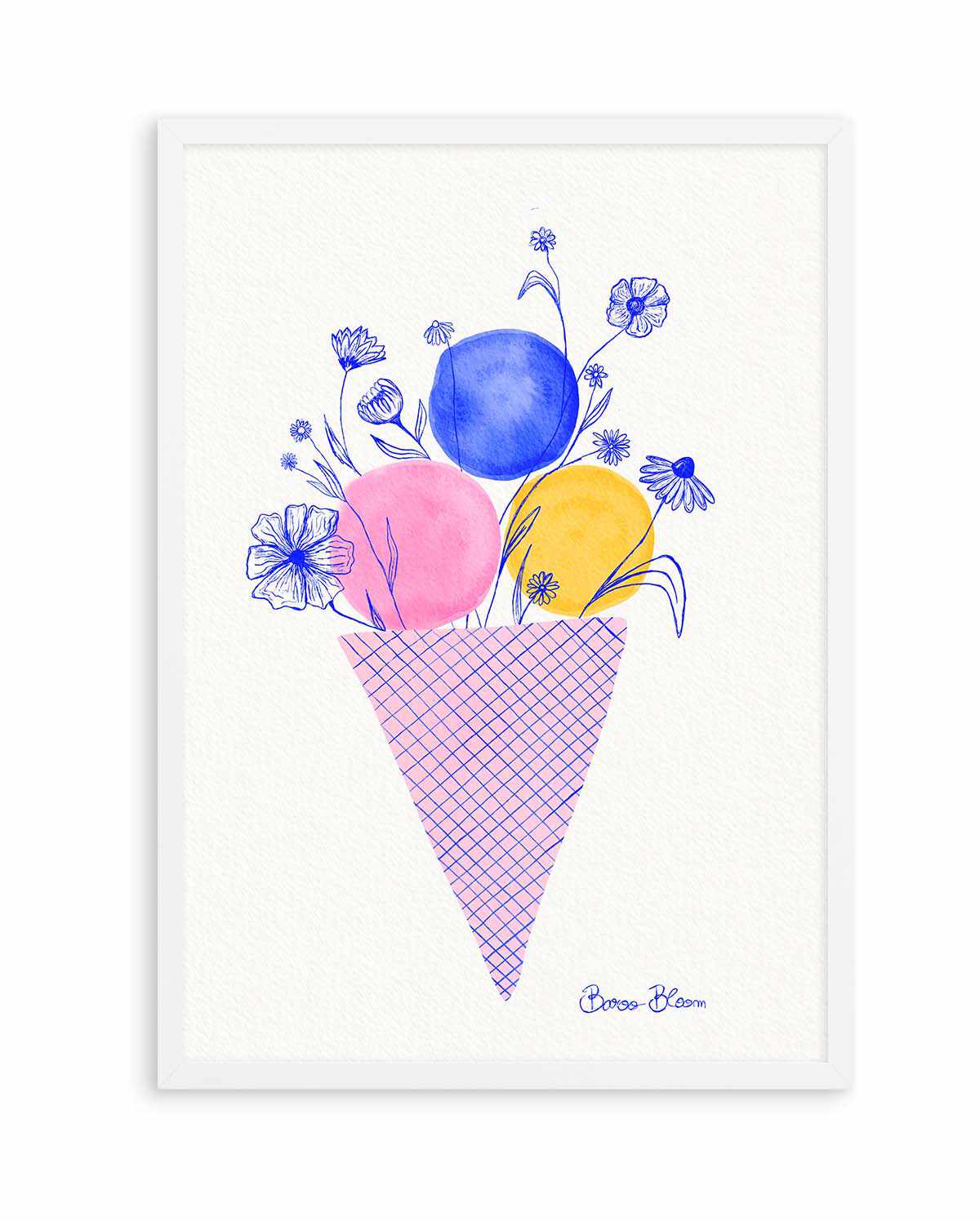 Ice Cream Flowers by Baroo Bloom | Art Print