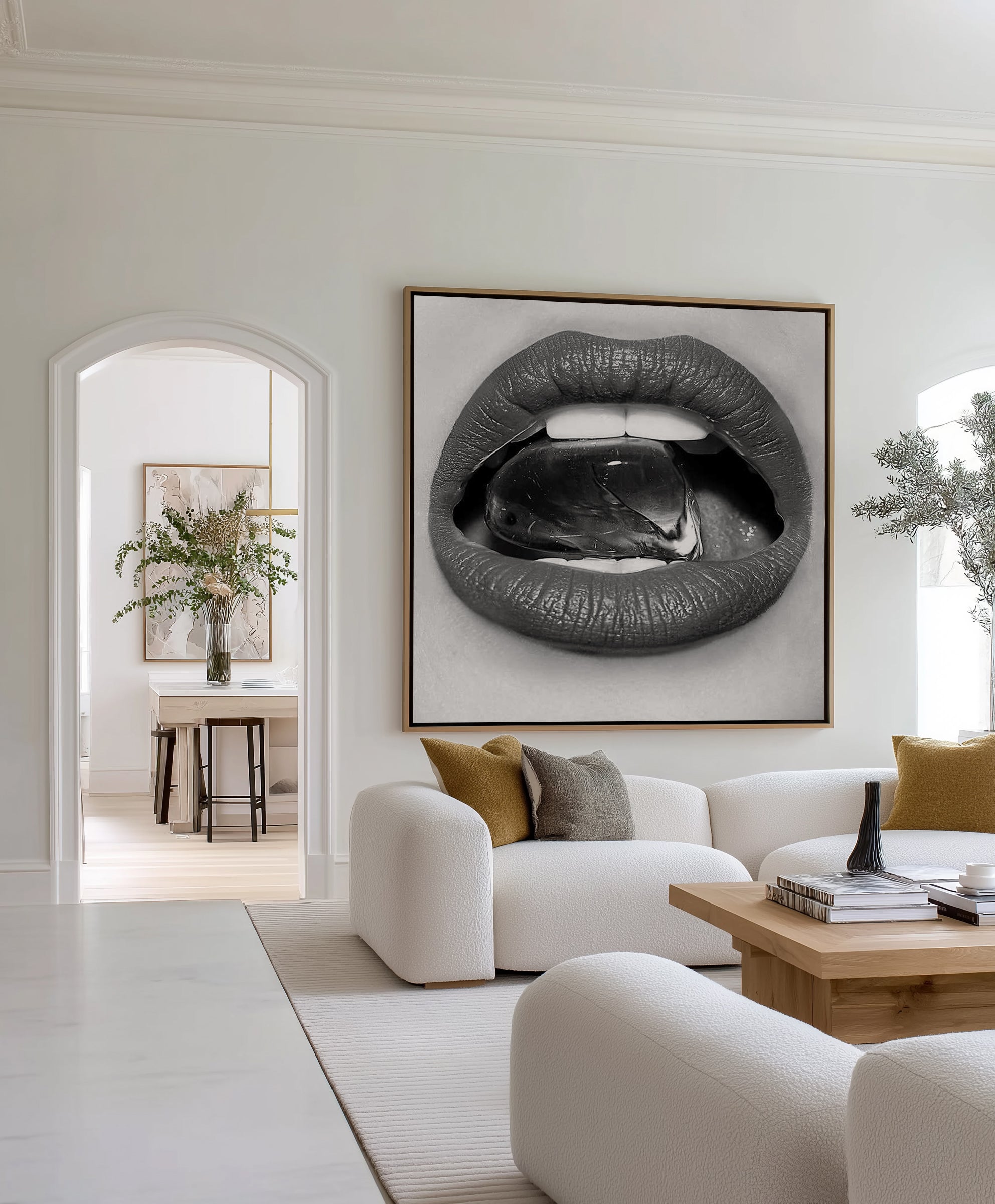 Icey B&W by Amy Hallam | Framed Canvas Art Print