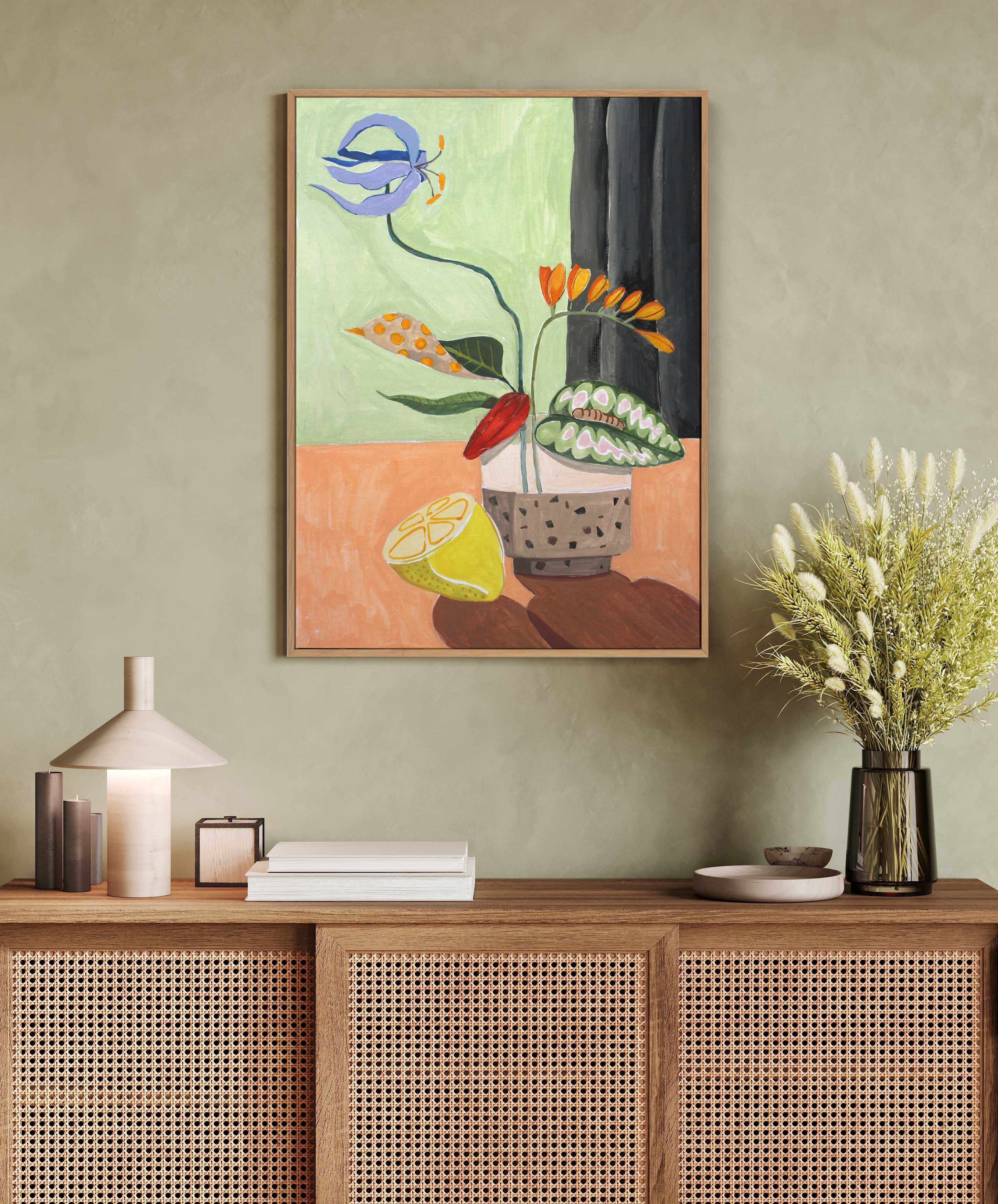 Ikebana by Arty Guava | Framed Canvas Art Print