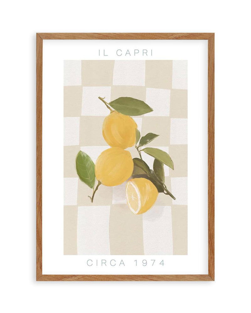 Capri Lemons Painting on Check Background Art Print - from $9.95