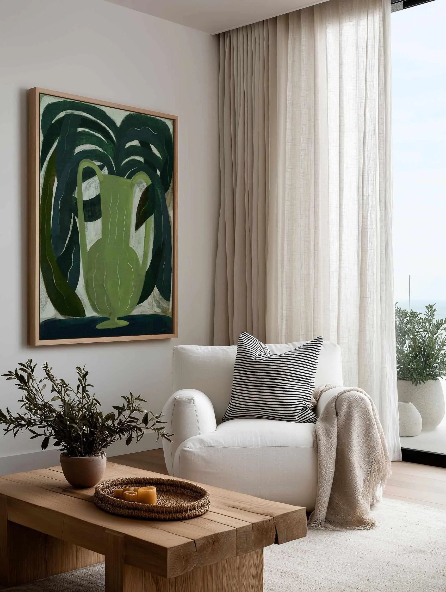 Il Vaso Verde by Marco Marella | Framed Canvas Art Print from Olive et Oriel where you can shop wallpaper and artworks online
