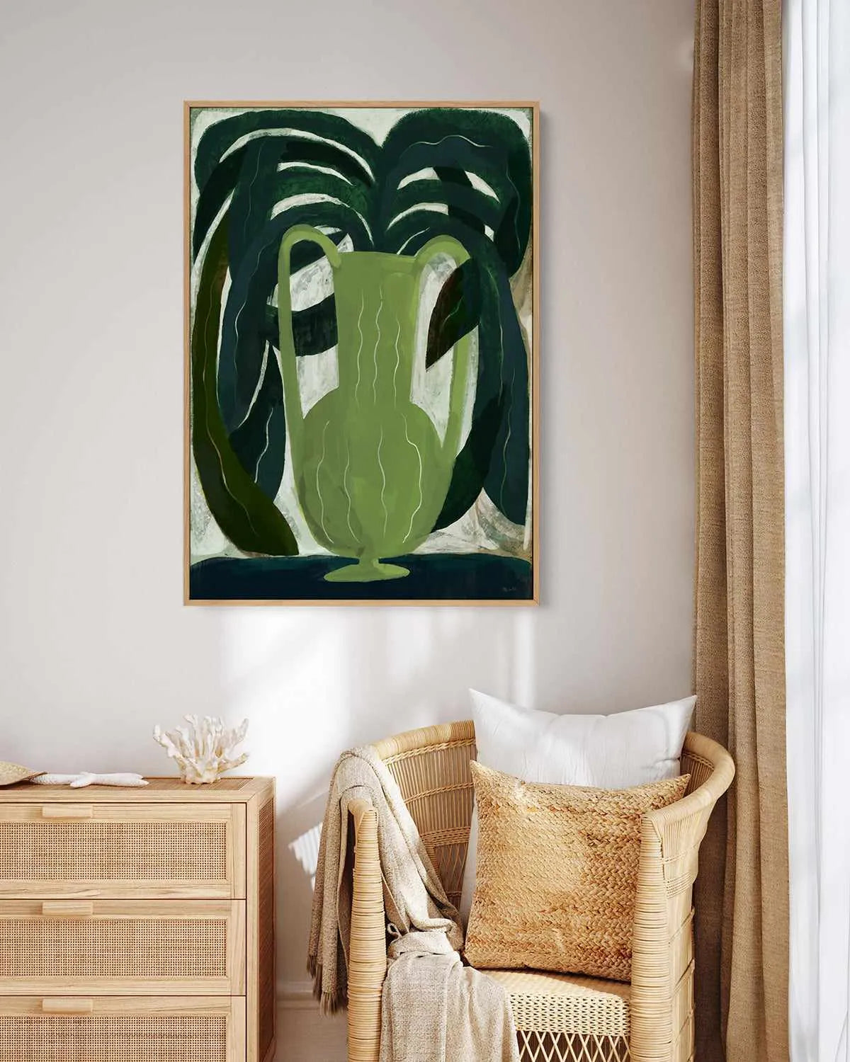 Il Vaso Verde by Marco Marella | Framed Canvas Art Print from Olive et Oriel where you can shop wallpaper and artworks online