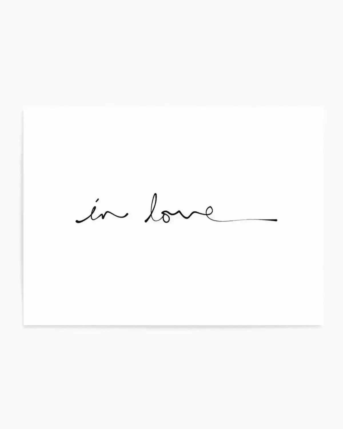 In Love (Hand scripted) Art Print from Olive et Oriel where you can shop wallpaper and artworks online