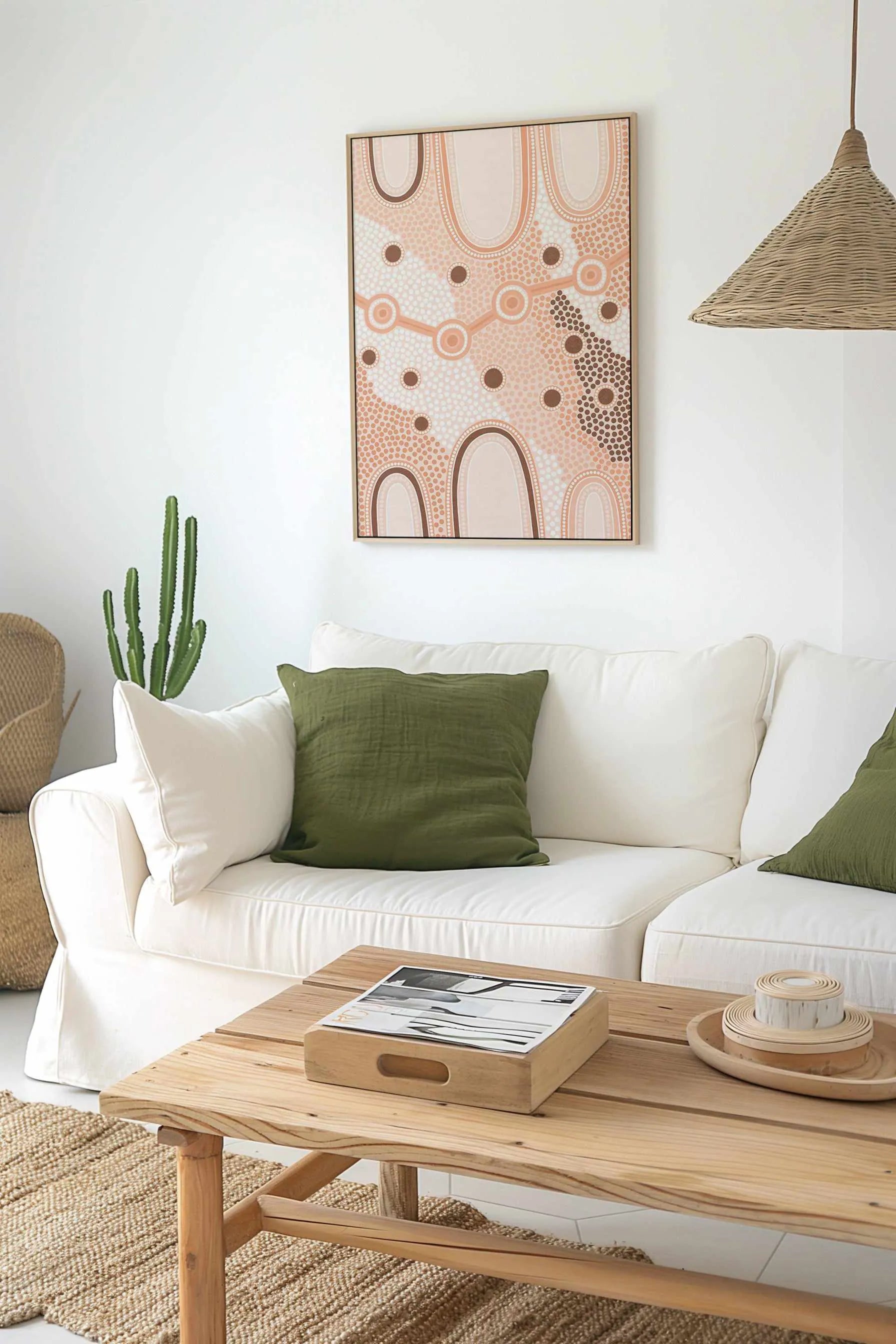 Indigenous Female Journey | Earth by Leah Cummins | Framed Canvas Art Print from Olive et Oriel where you can shop wallpaper and artworks online