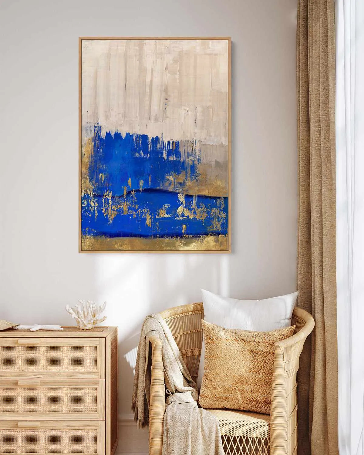 Indigo Abstract II | Framed Canvas Art Print from Olive et Oriel where you can shop wallpaper and artworks online