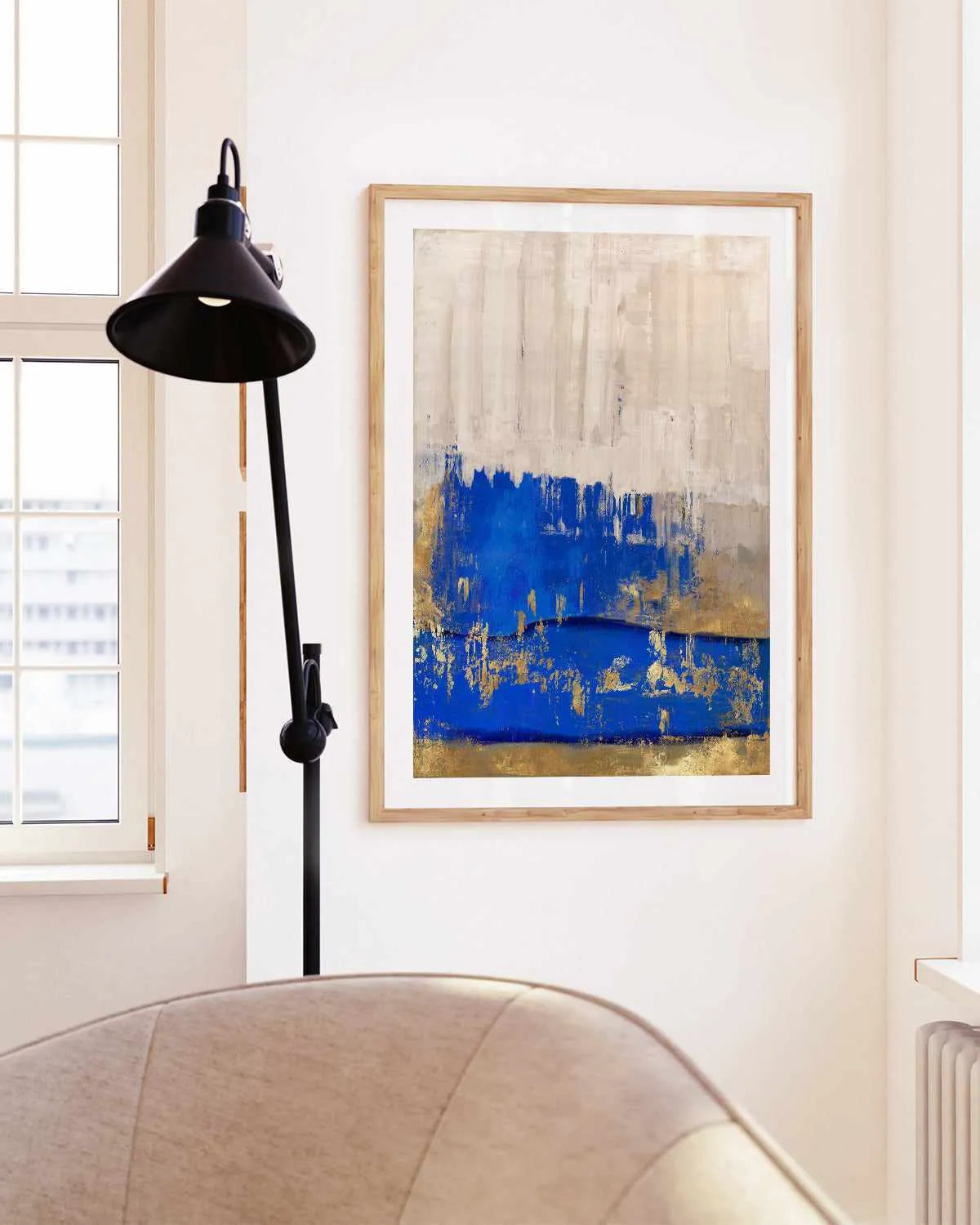 Indigo Abstract II Art Print from Olive et Oriel where you can shop wallpaper and artworks online