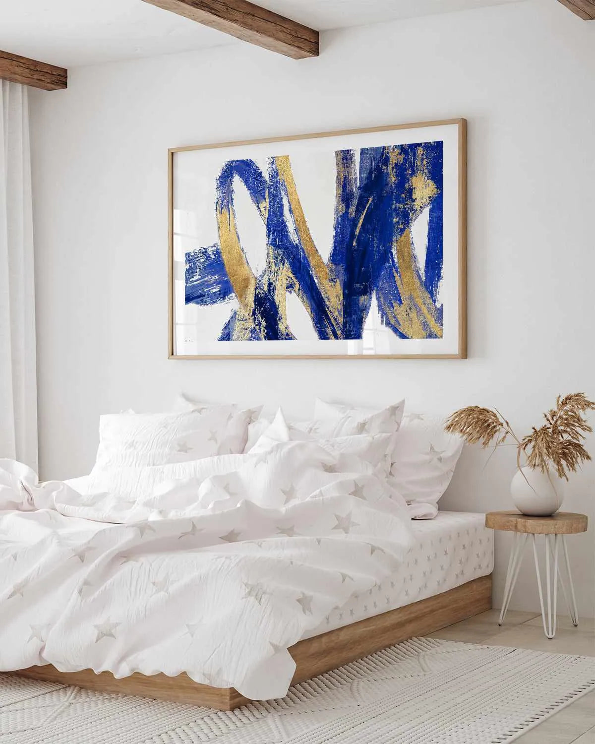 Indigo Abstract V Art Print from Olive et Oriel where you can shop wallpaper and artworks online
