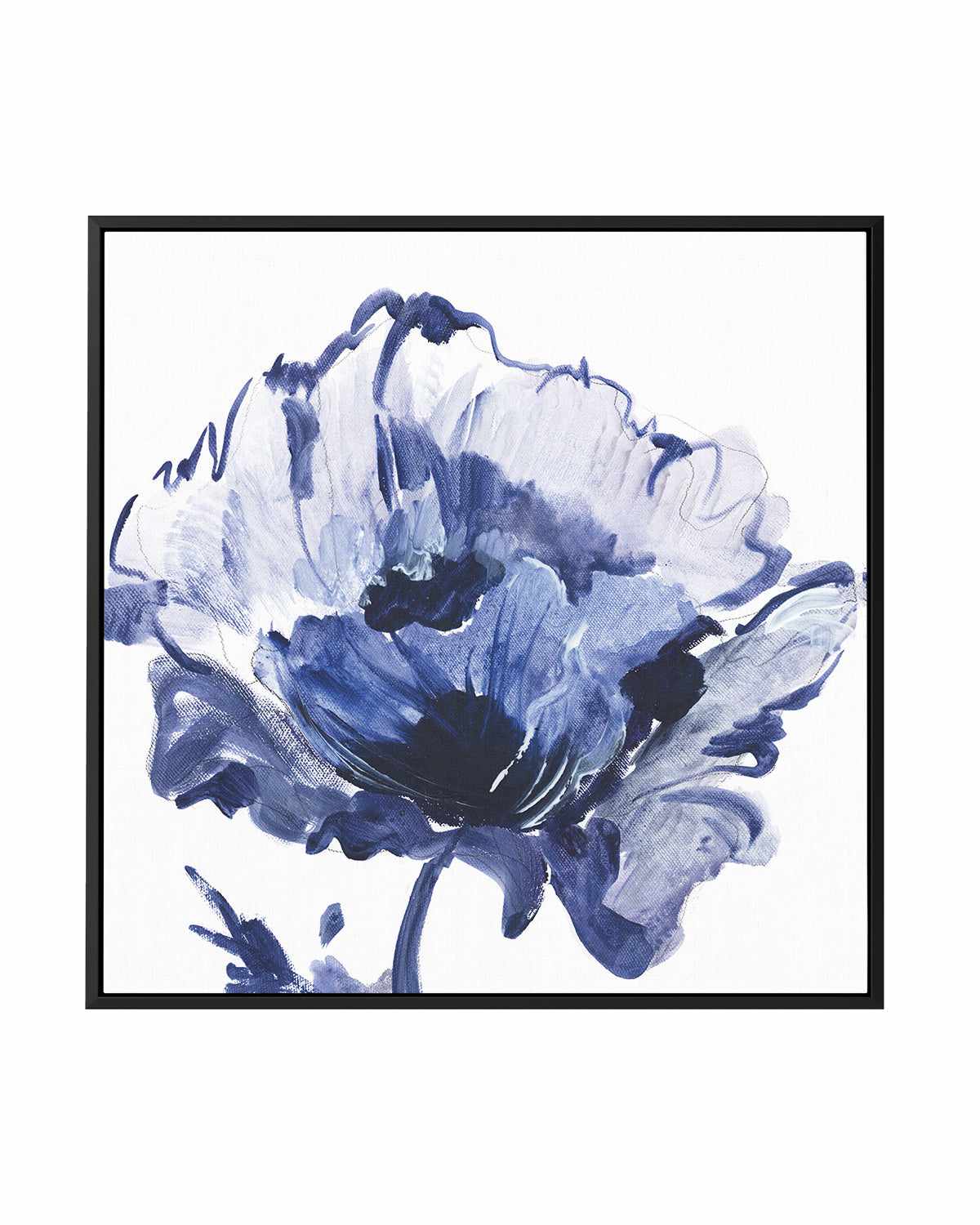 Indigo Flower I | Framed Canvas Art Print