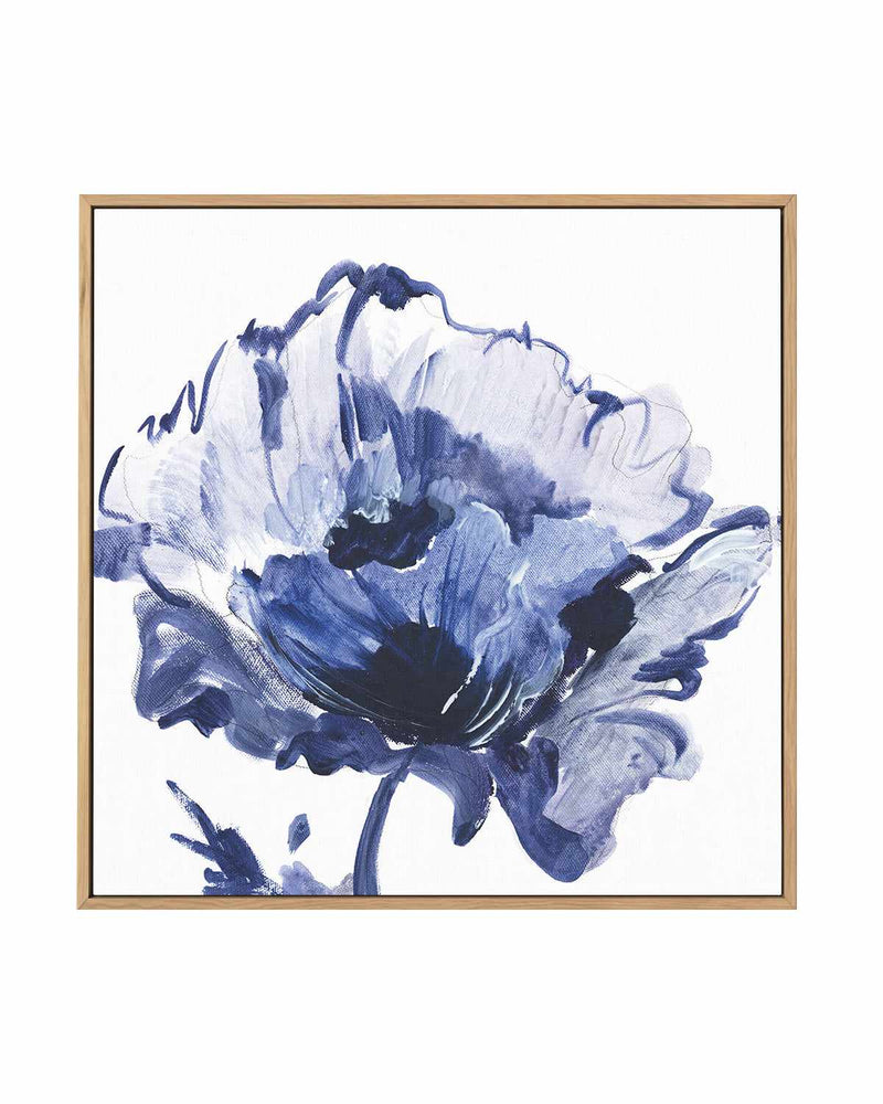Indigo Flower I | Framed Canvas Art Print