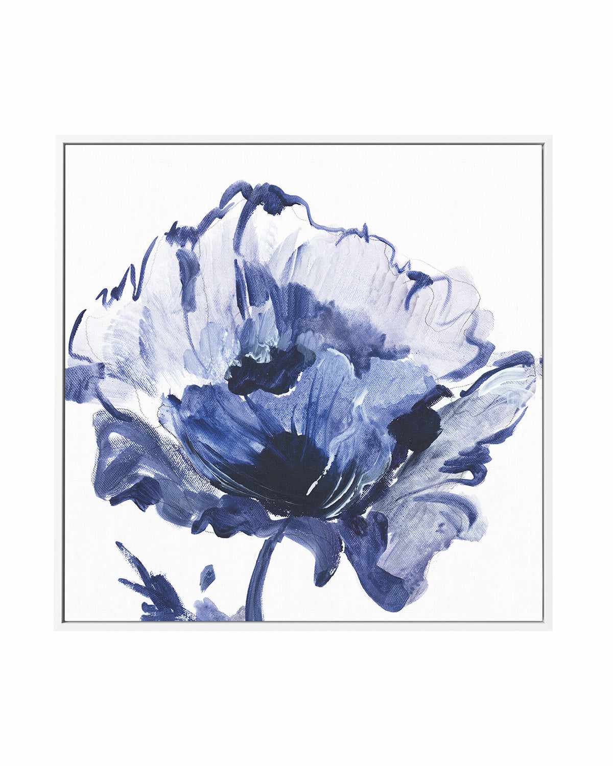 Indigo Flower I | Framed Canvas Art Print