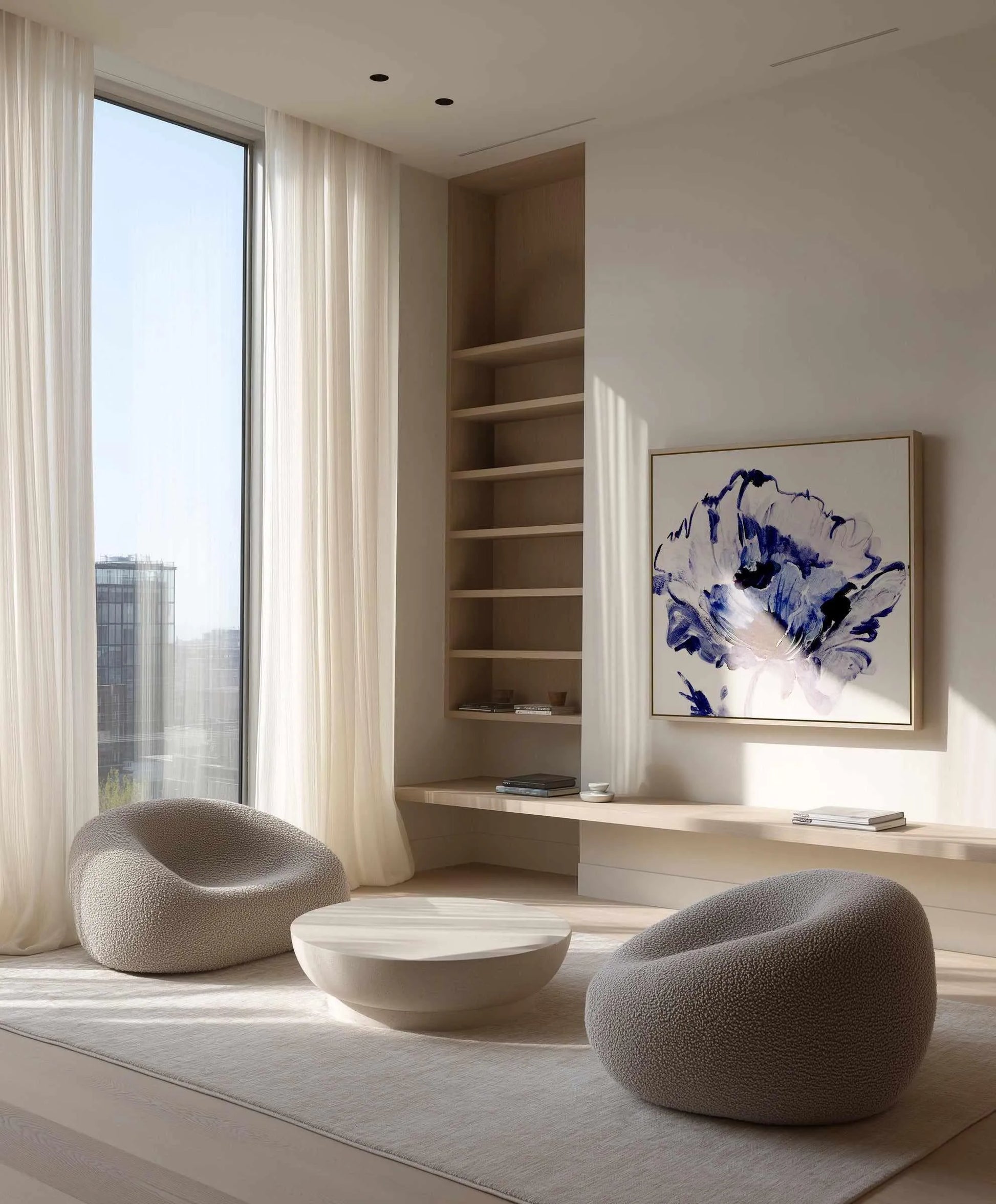 Indigo Flower I | Framed Canvas Art Print from Olive et Oriel where you can shop wallpaper and artworks online