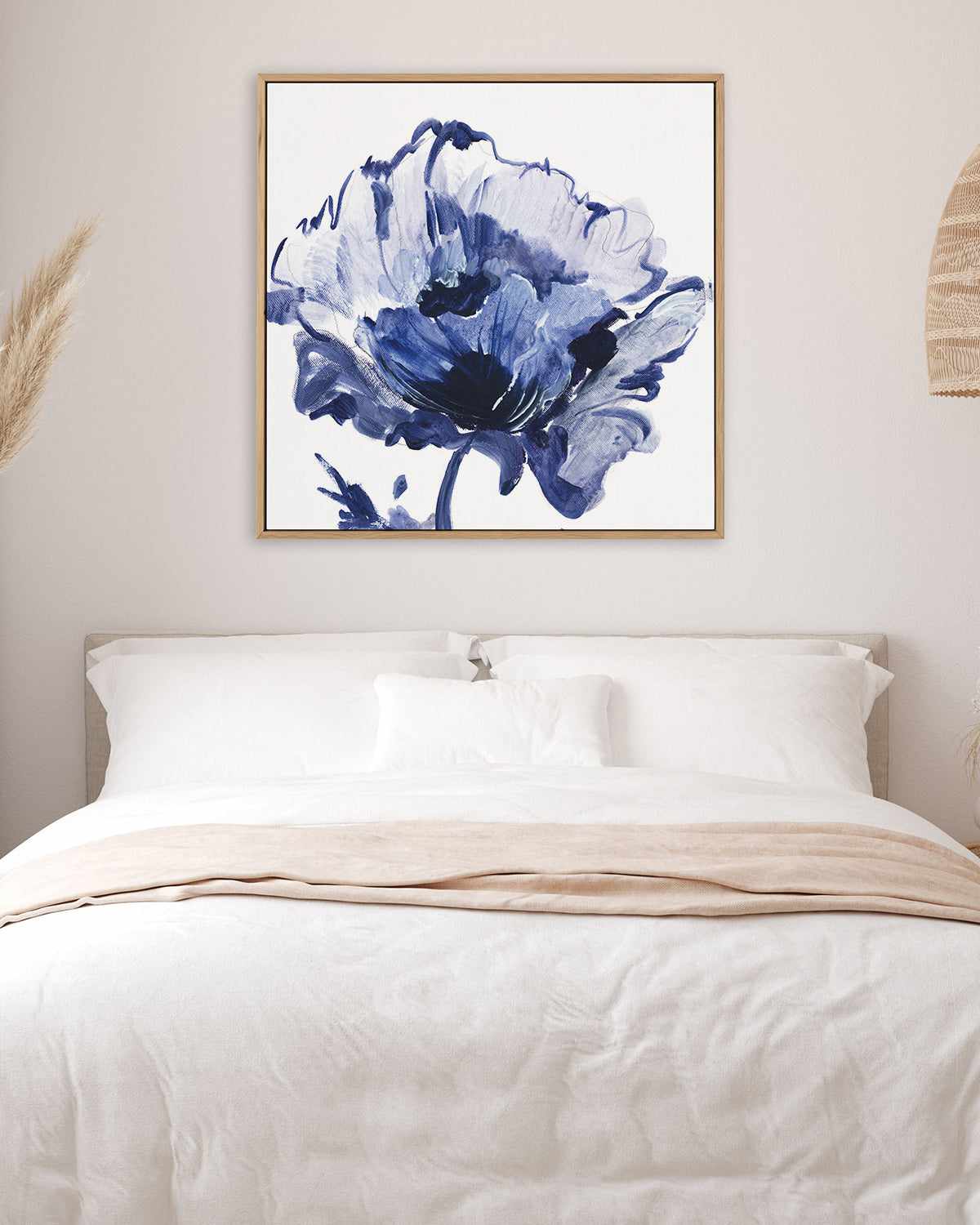 Indigo Flower I | Framed Canvas Art Print