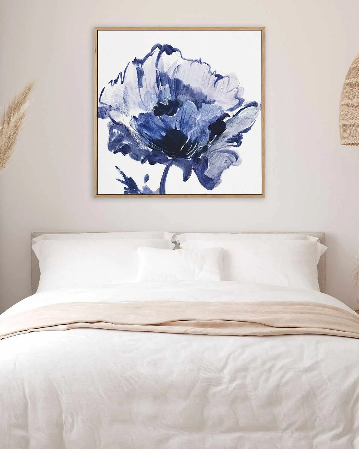Indigo Flower I | Framed Canvas Art Print from Olive et Oriel where you can shop wallpaper and artworks online