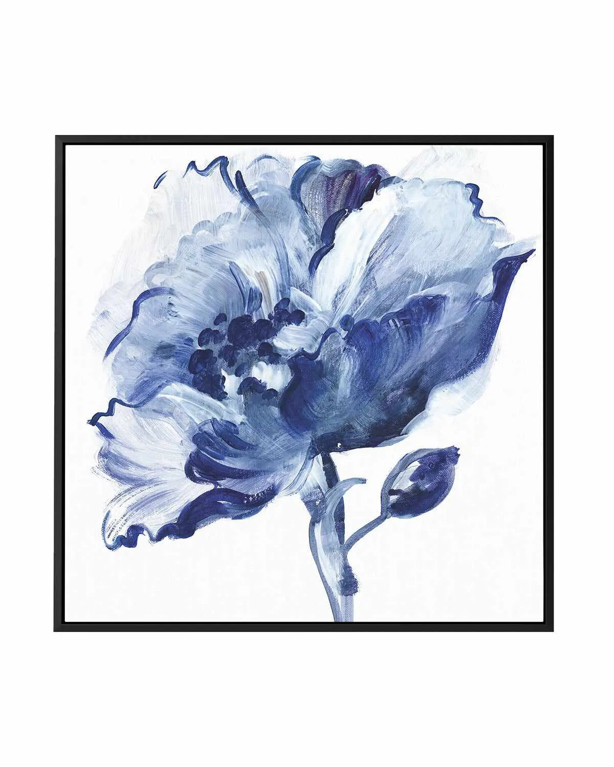 Indigo Flower II | Framed Canvas Art Print from Olive et Oriel where you can shop wallpaper and artworks online