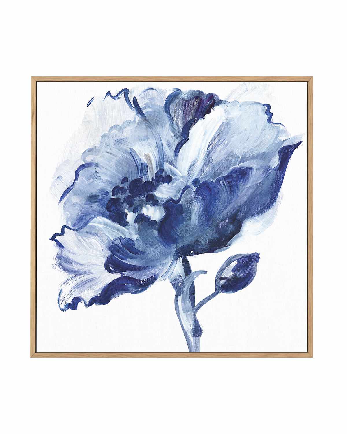 Indigo Flower II | Framed Canvas Art Print