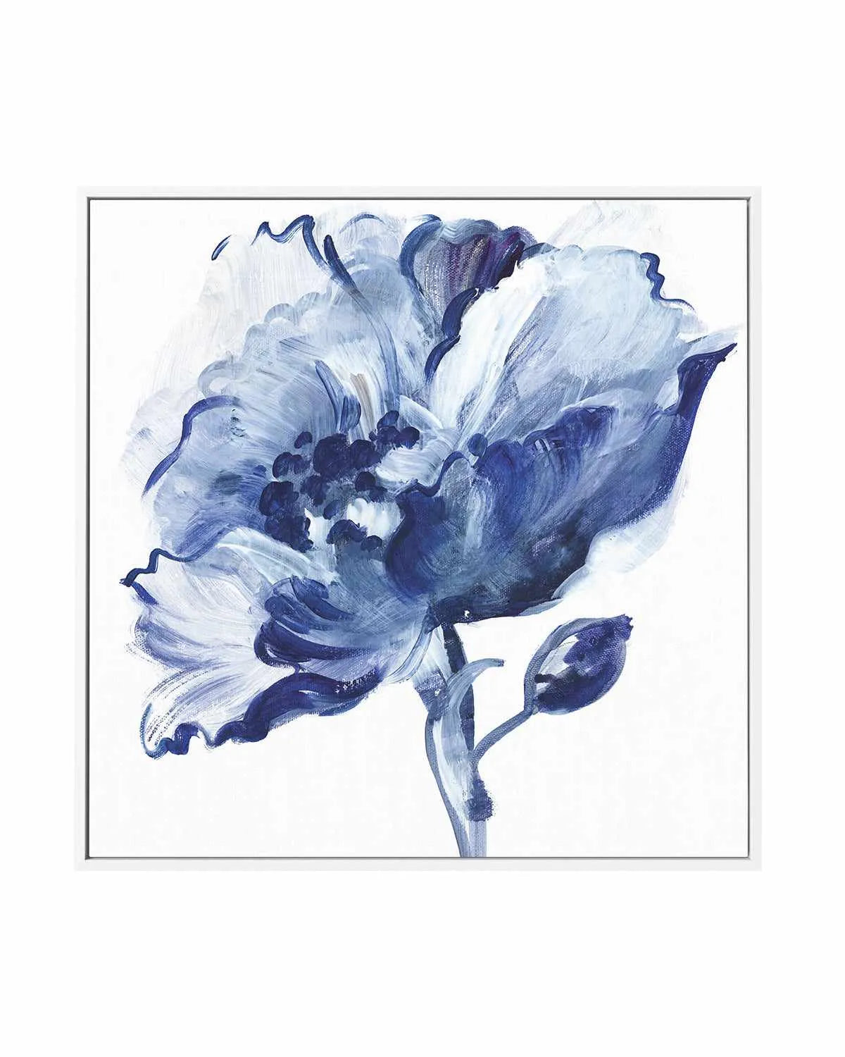 Indigo Flower II | Framed Canvas Art Print from Olive et Oriel where you can shop wallpaper and artworks online
