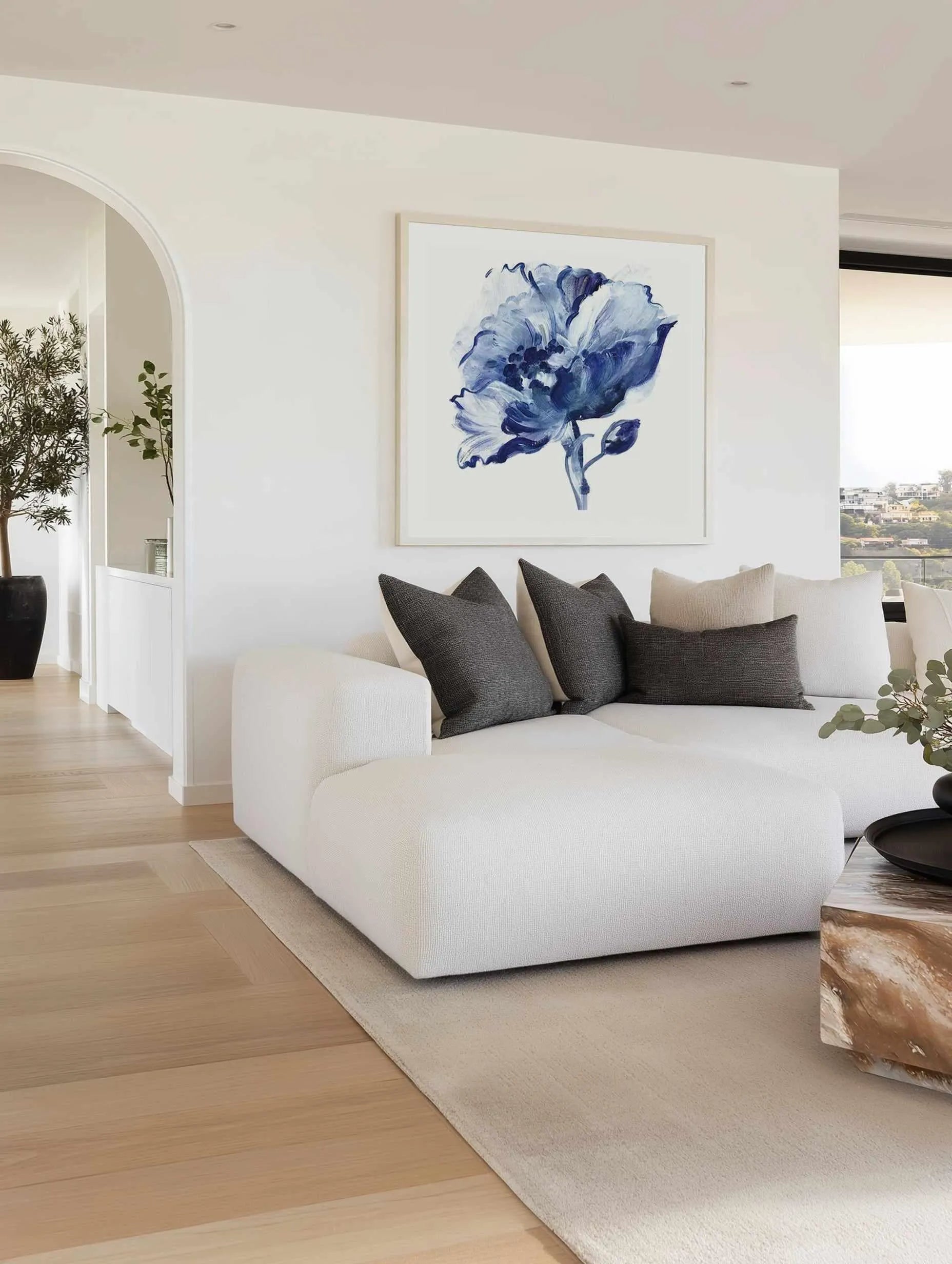 Indigo Flower II Art Print from Olive et Oriel where you can shop wallpaper and artworks online