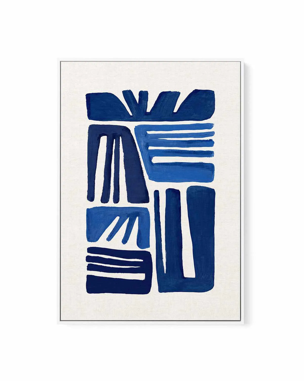 Indigo Form I | Framed Canvas Art Print from Olive et Oriel where you can shop wallpaper and artworks online