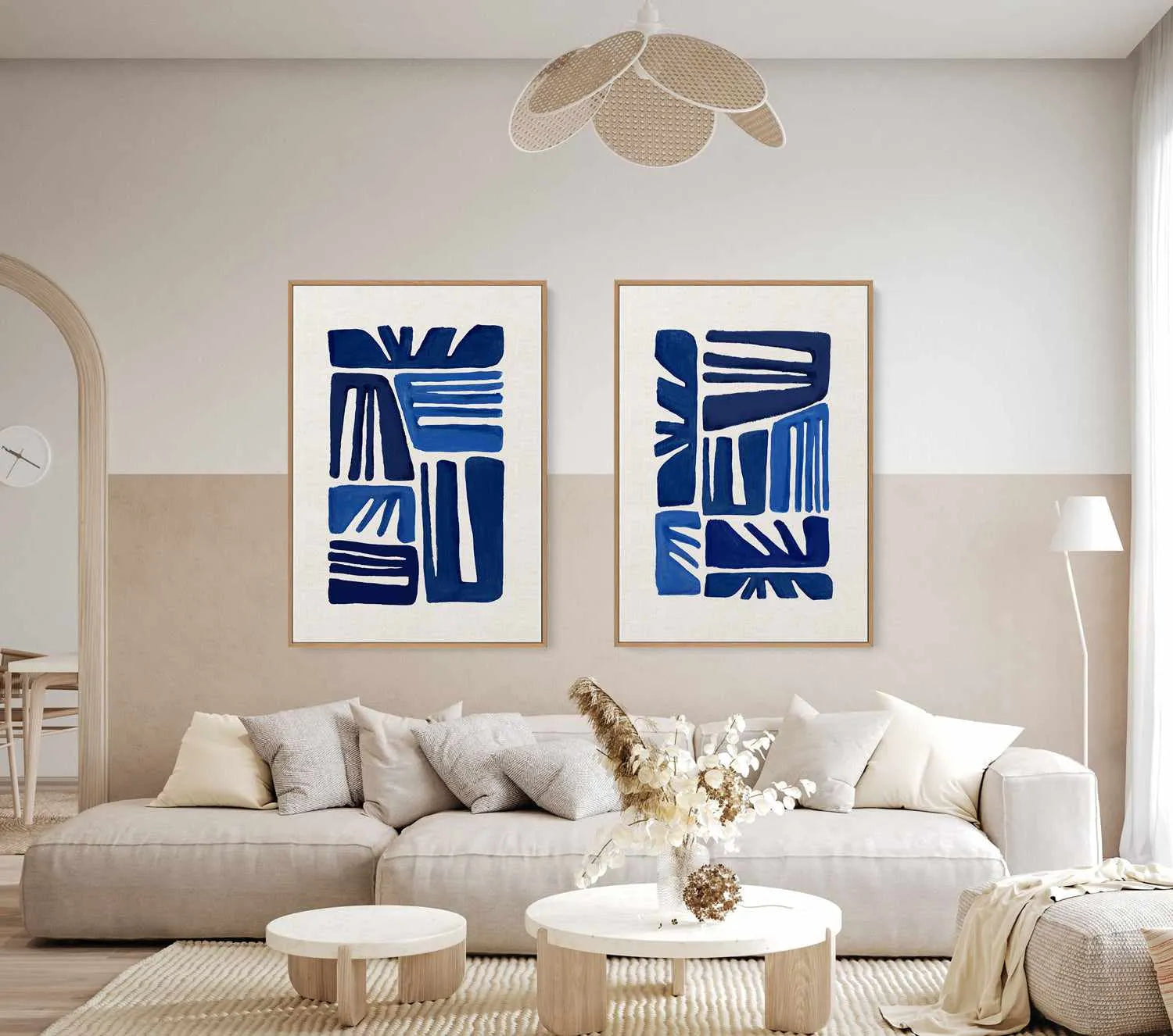 Indigo Form II | Framed Canvas Art Print from Olive et Oriel where you can shop wallpaper and artworks online
