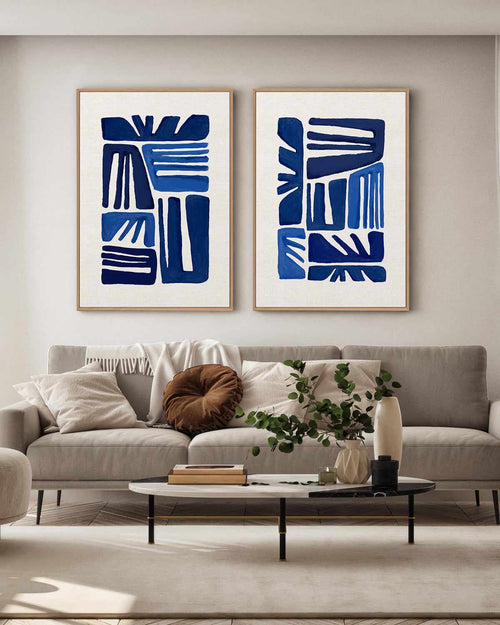 Indigo Form I | Framed Canvas Art Print