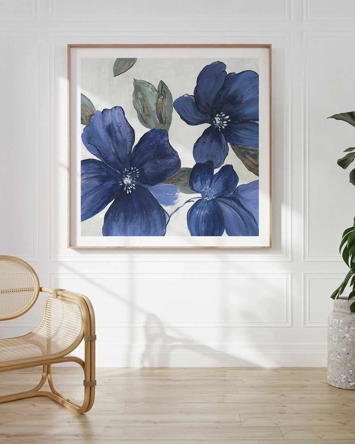 Indigo Spring Florals I Art Print from Olive et Oriel where you can shop wallpaper and artworks online