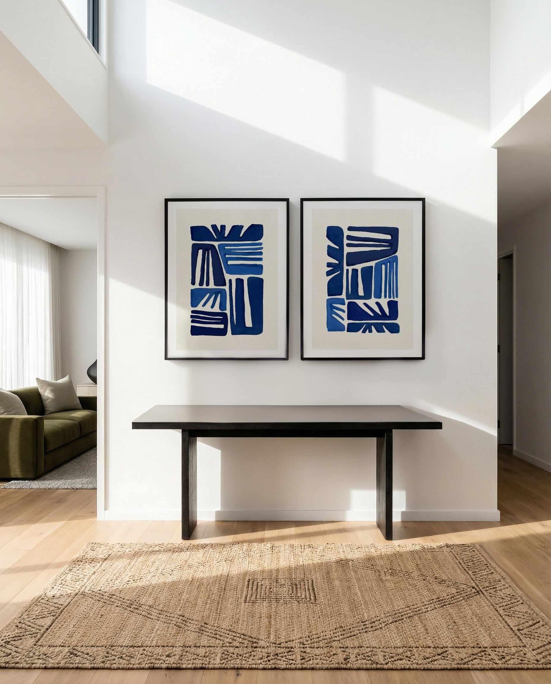 Indigo Form I & II Art Print Set of 2 | Matching Wall Art from Olive et Oriel where you can shop wallpaper and artworks online