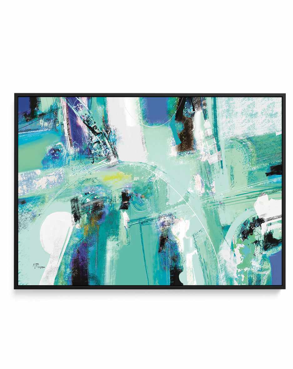 Industrial Aqua by Maurizio Piovan | Framed Canvas Art Print