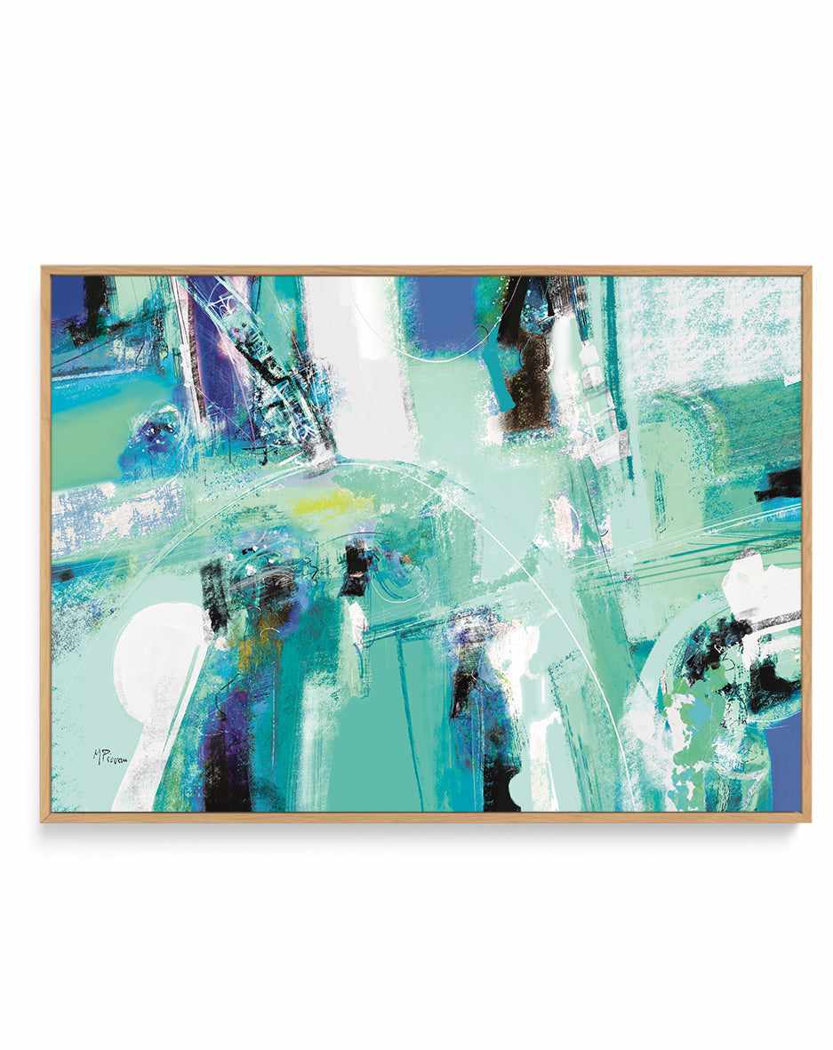 Industrial Aqua by Maurizio Piovan | Framed Canvas Art Print