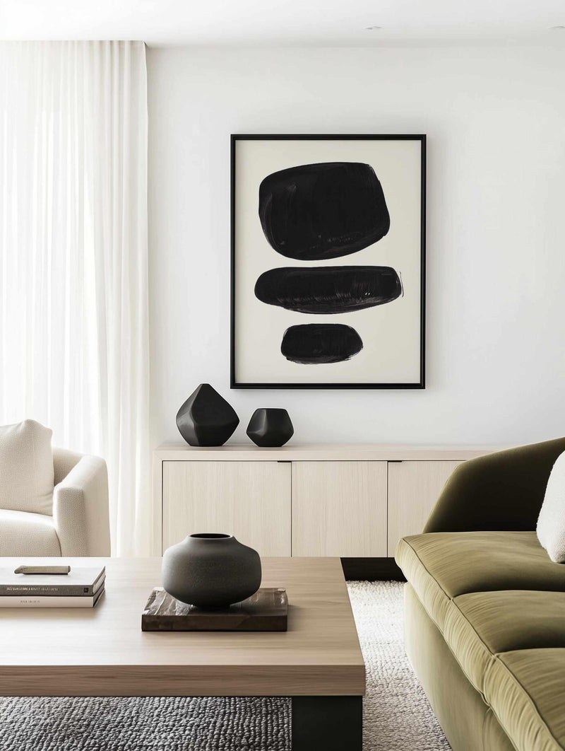 Ink Pebble | Framed Canvas Art Print from Olive et Oriel where you can shop wallpaper and artworks online