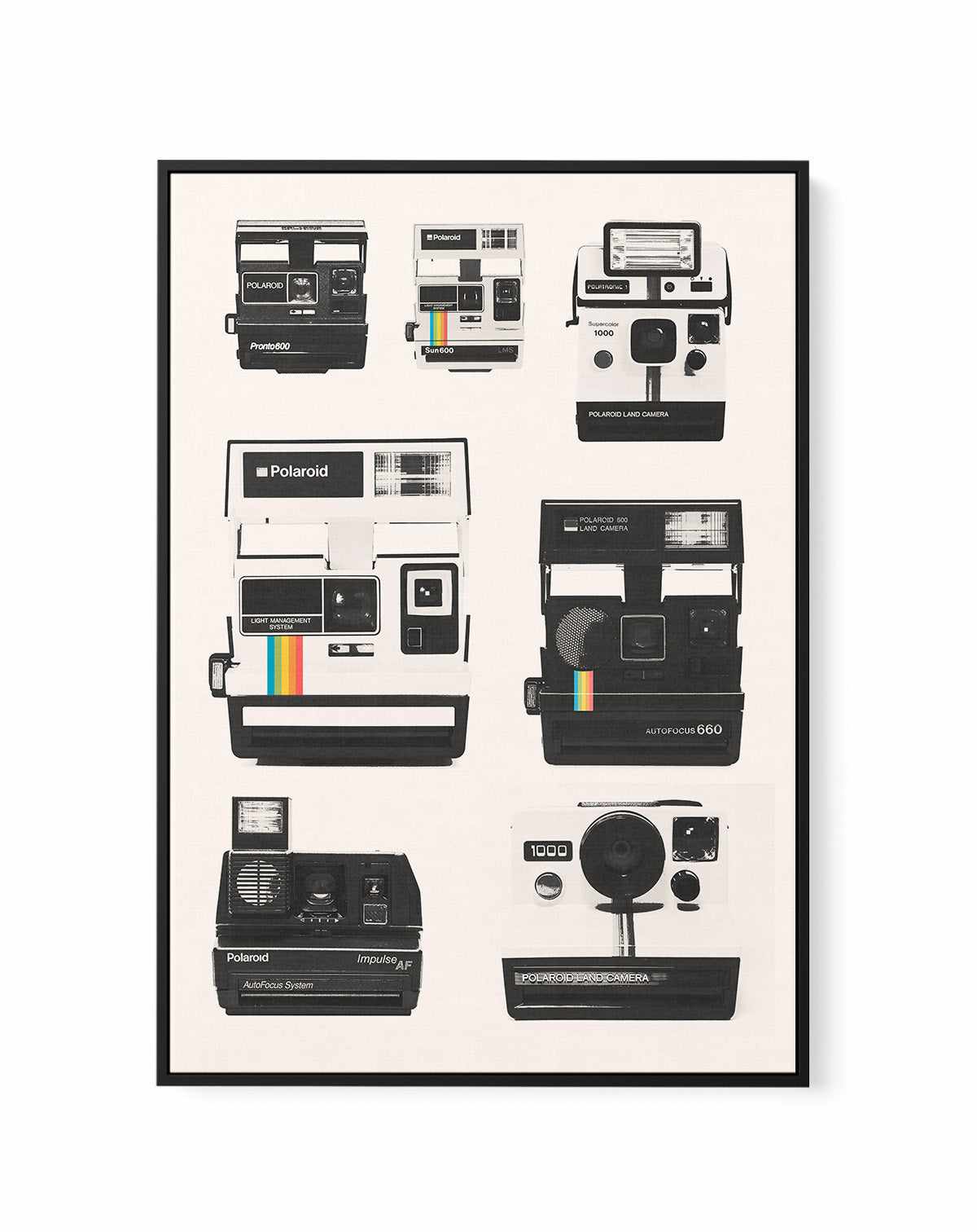 Instant Camera Collection By Florent Bodart | Framed Canvas Art Print from Olive et Oriel where you can shop wallpaper and artworks online