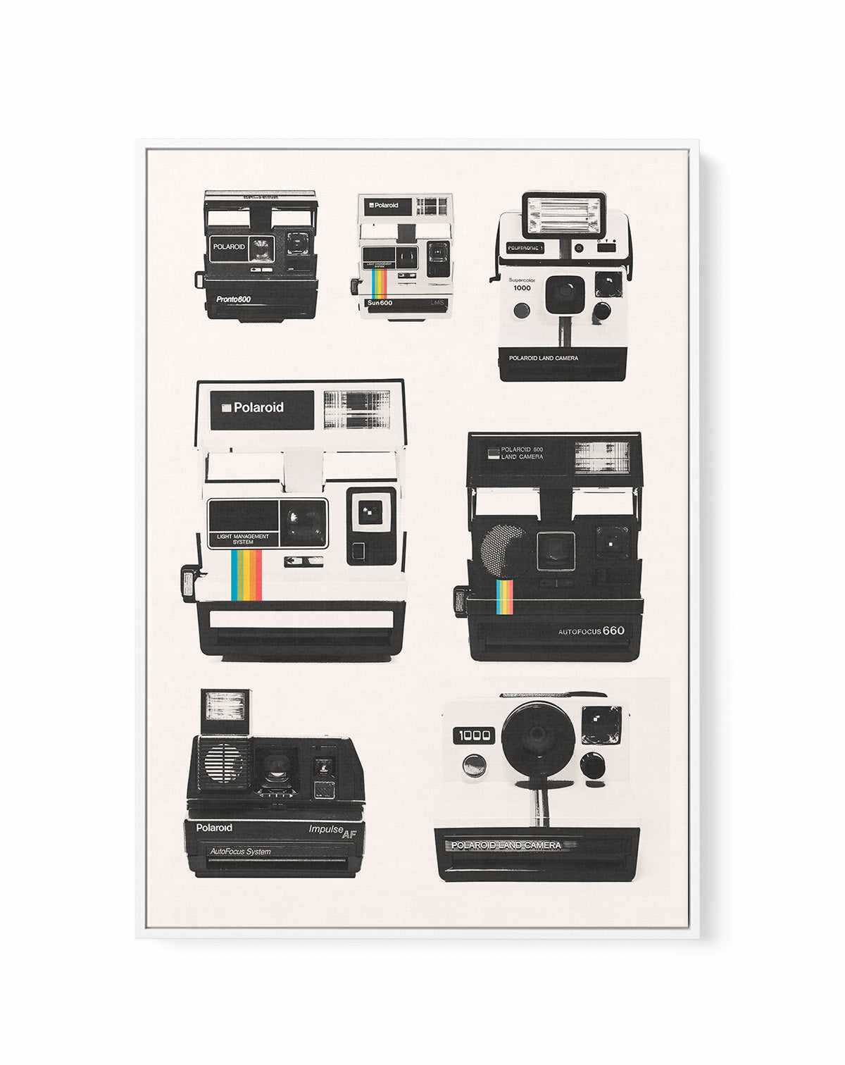 Instant Camera Collection By Florent Bodart | Framed Canvas Art Print from Olive et Oriel where you can shop wallpaper and artworks online