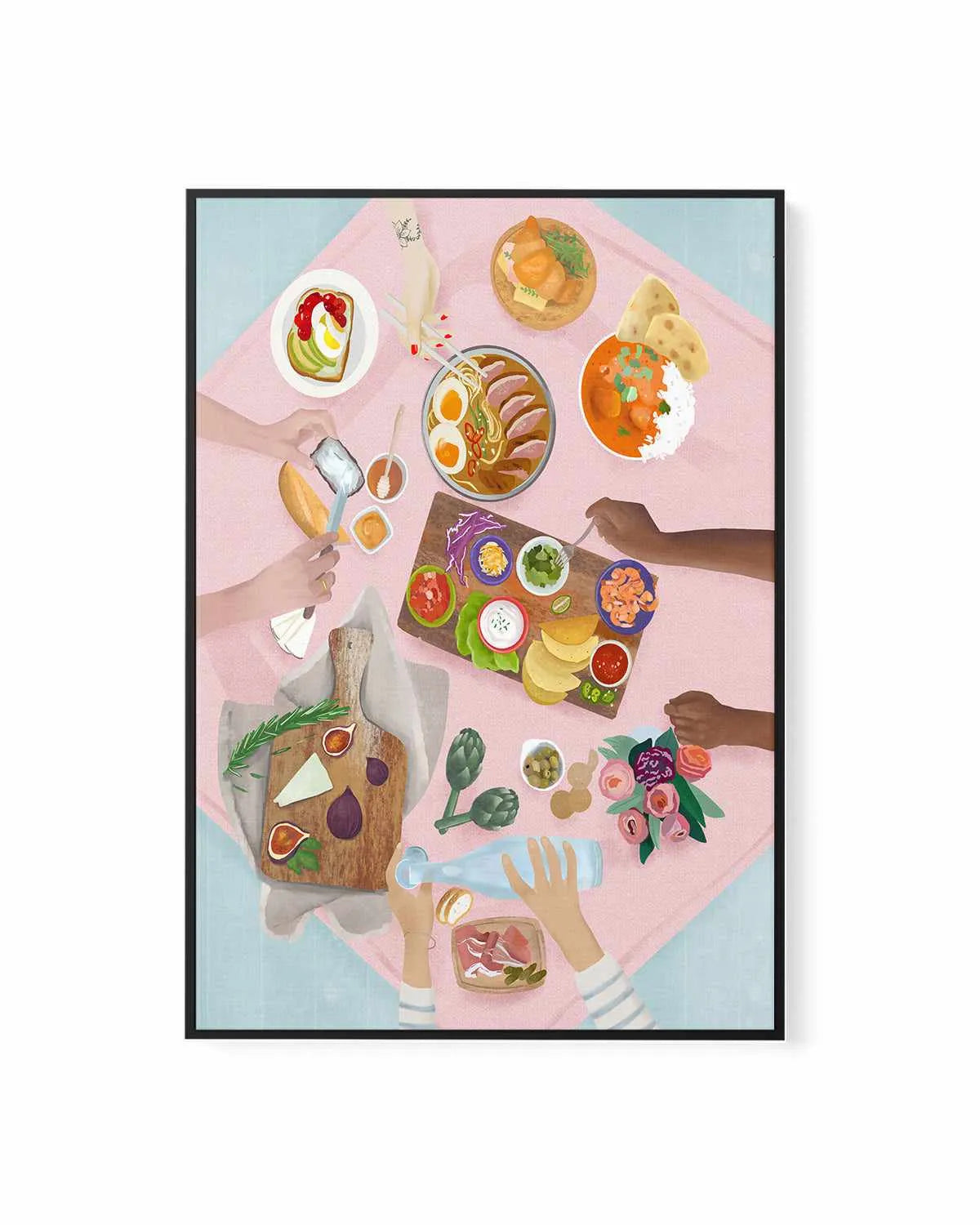 International Brunch by Petra Lizde | Framed Canvas Art Print from Olive et Oriel where you can shop wallpaper and artworks online