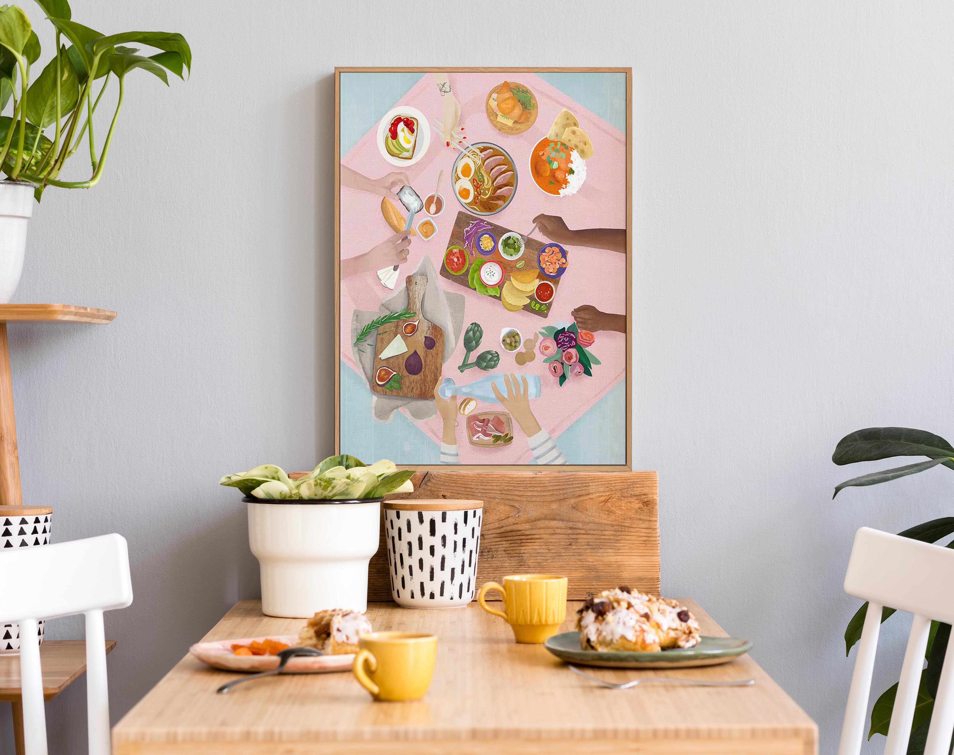 International Brunch by Petra Lizde | Framed Canvas Art Print