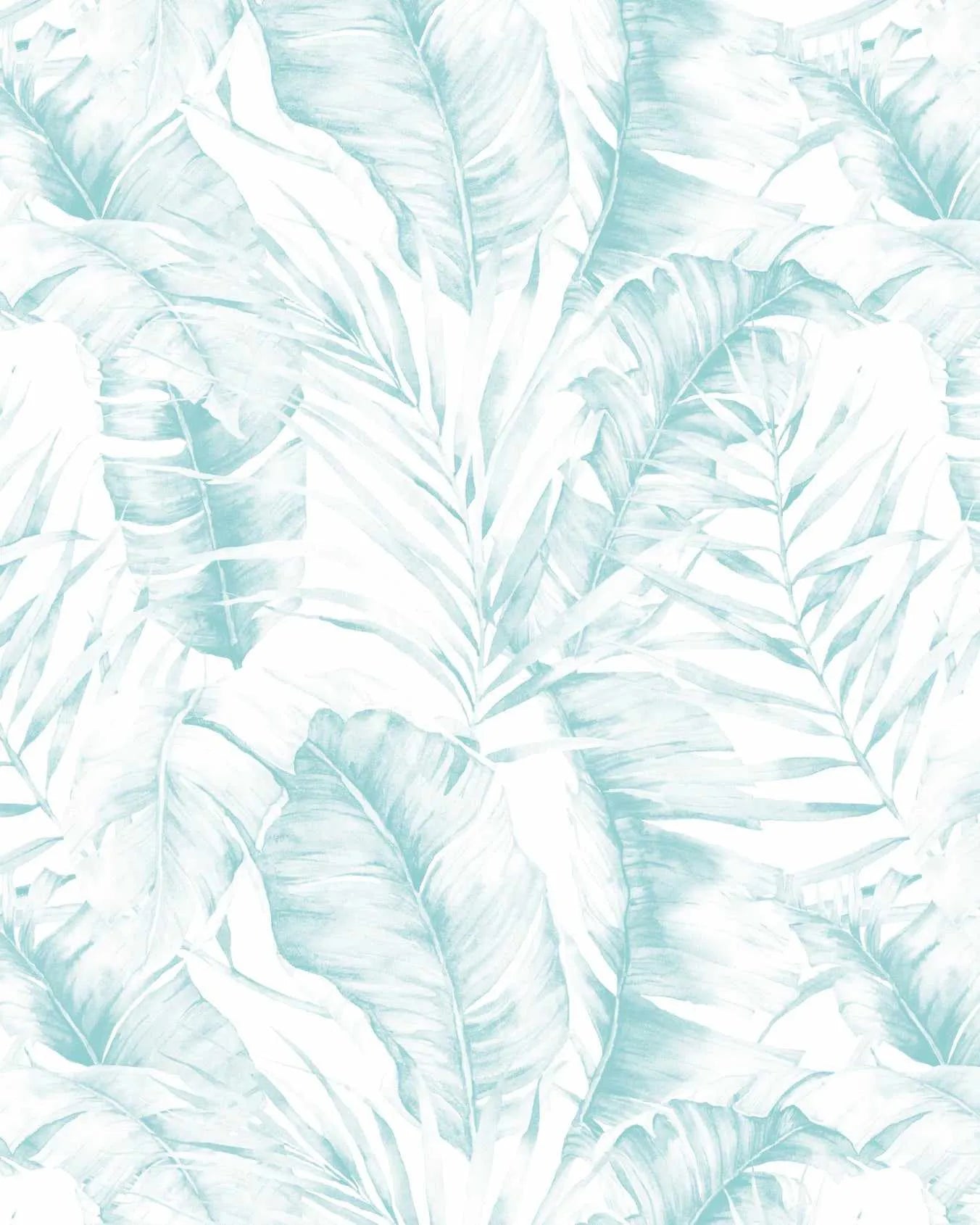 Island Luxe Palm Wallpaper in Seafoam from Olive et Oriel where you can shop wallpaper and artworks online