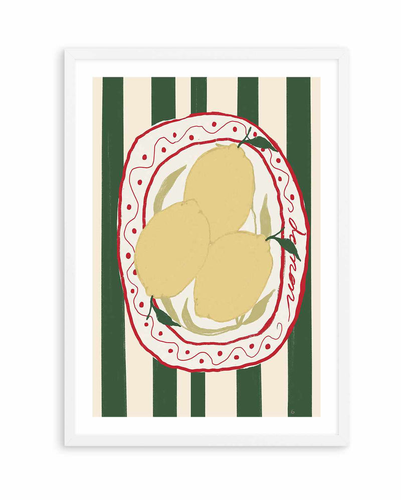 Italy Lemon Sage Green By AM | Art Print