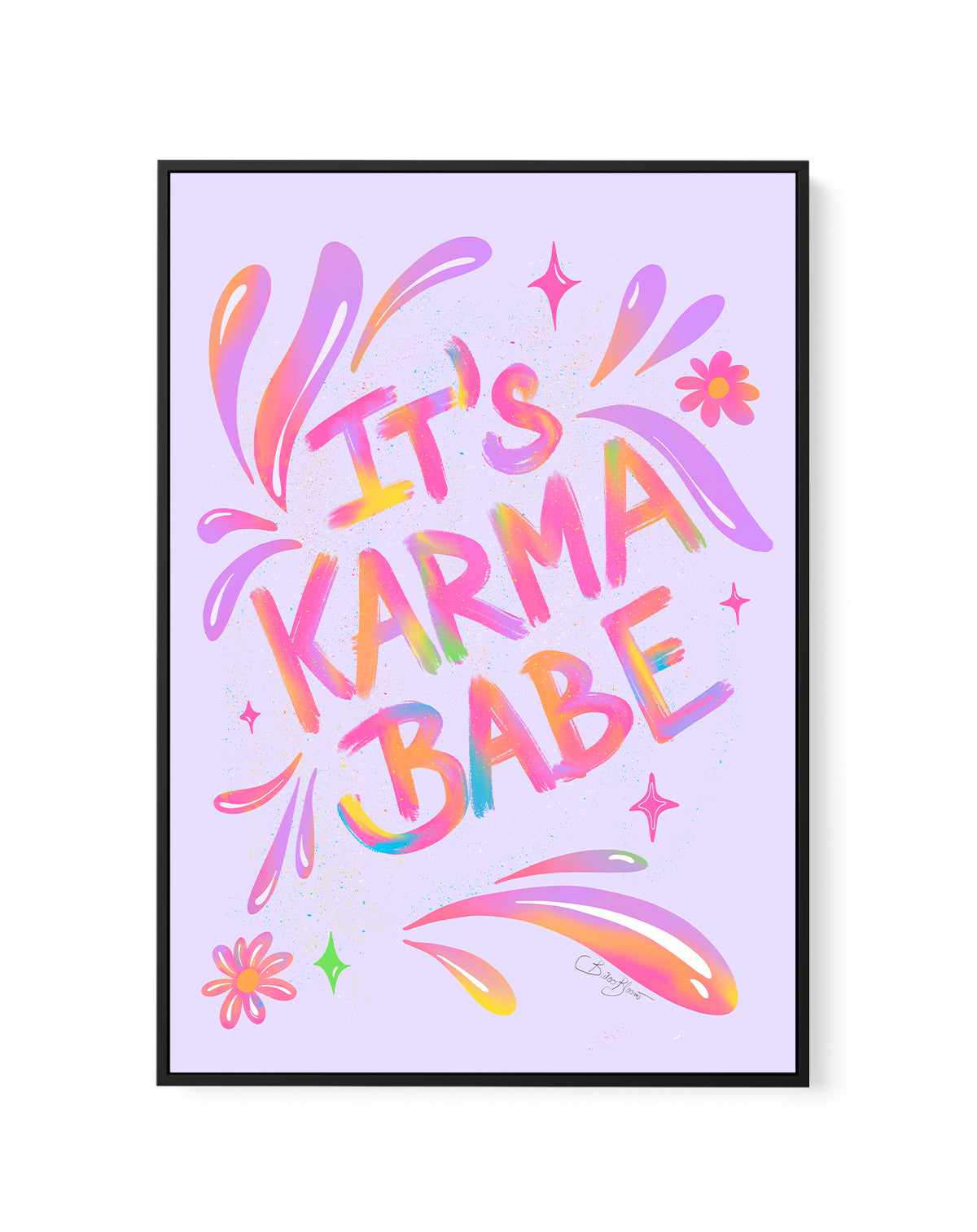 Karma Babe | Framed Canvas Art Print from Olive et Oriel where you can shop wallpaper and artworks online