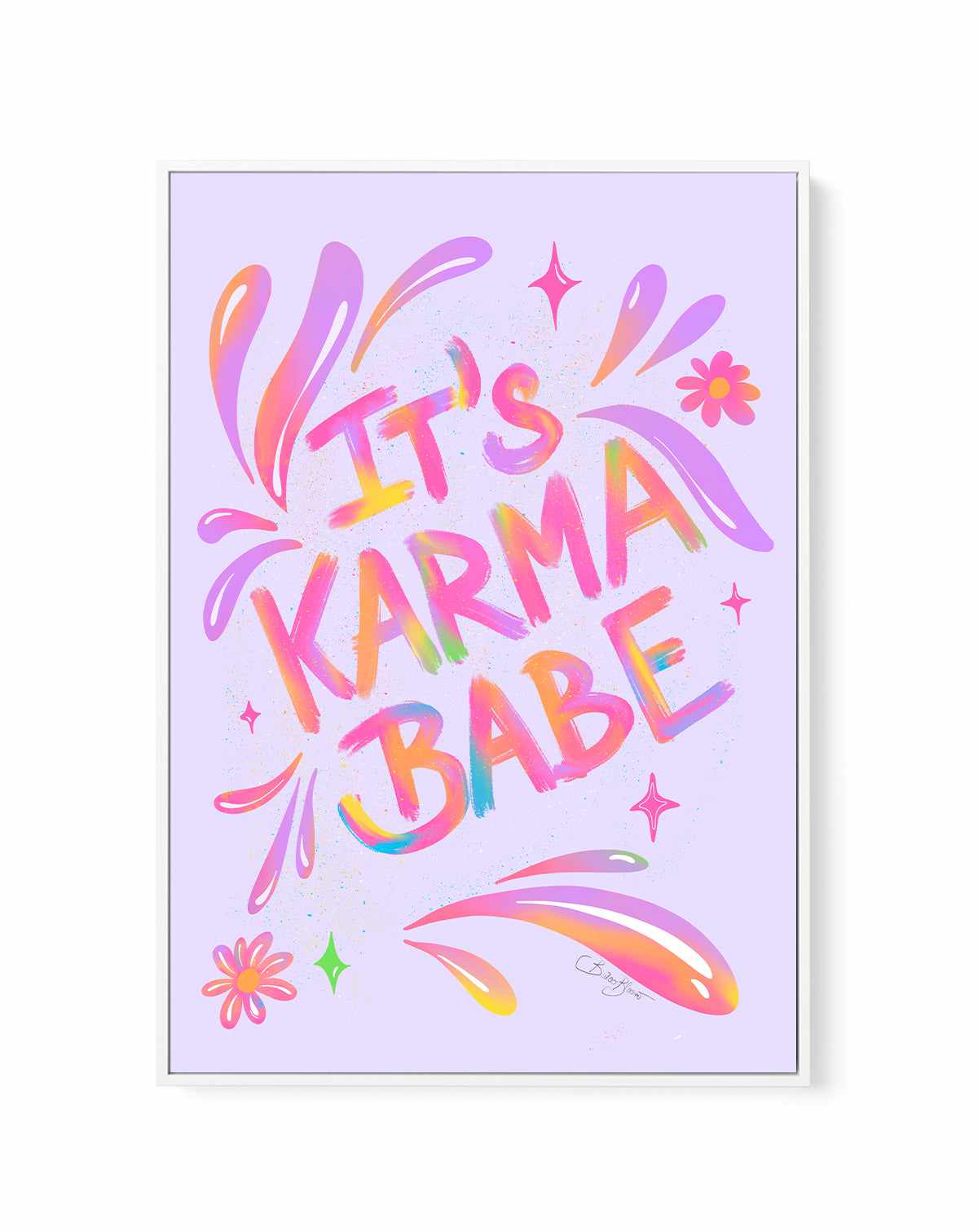 Its karma babe | Framed Canvas Art Print