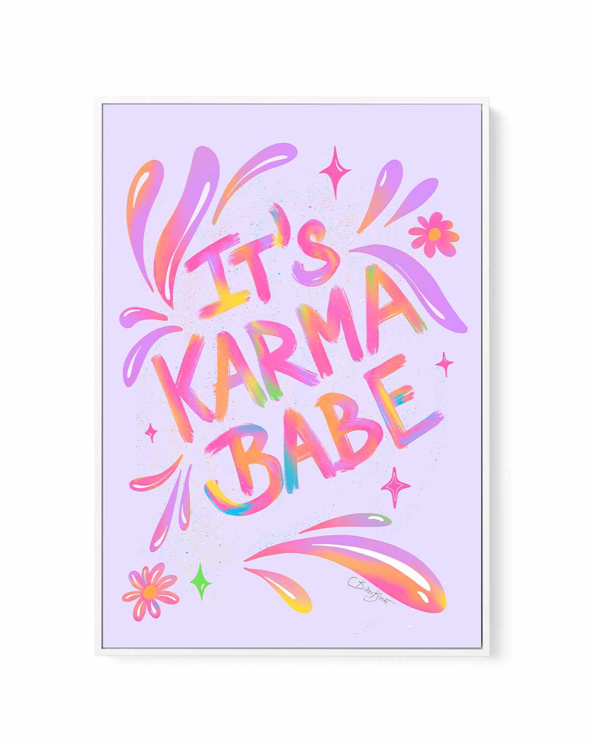 Karma Babe | Framed Canvas Art Print from Olive et Oriel where you can shop wallpaper and artworks online