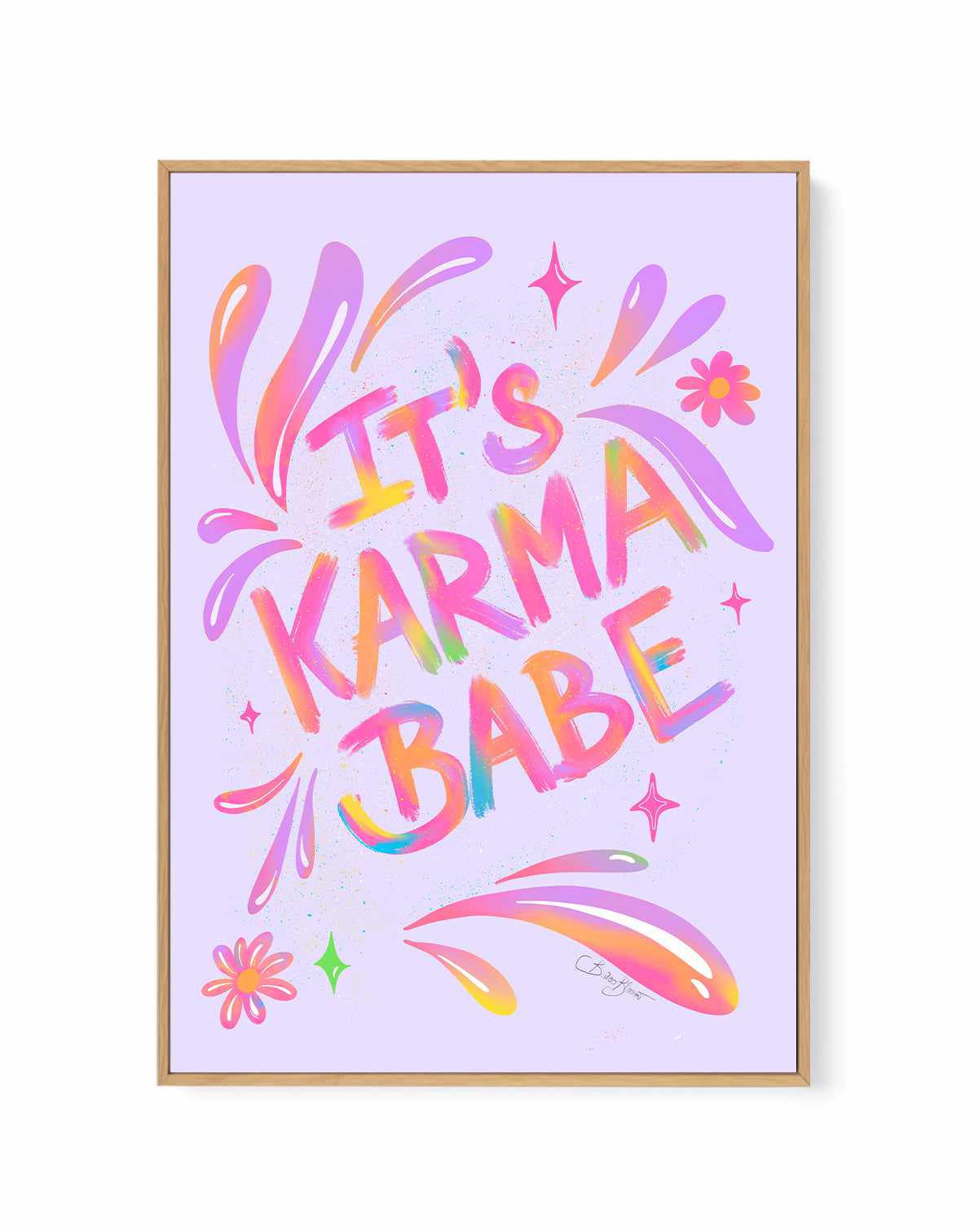 Karma Babe | Framed Canvas Art Print from Olive et Oriel where you can shop wallpaper and artworks online