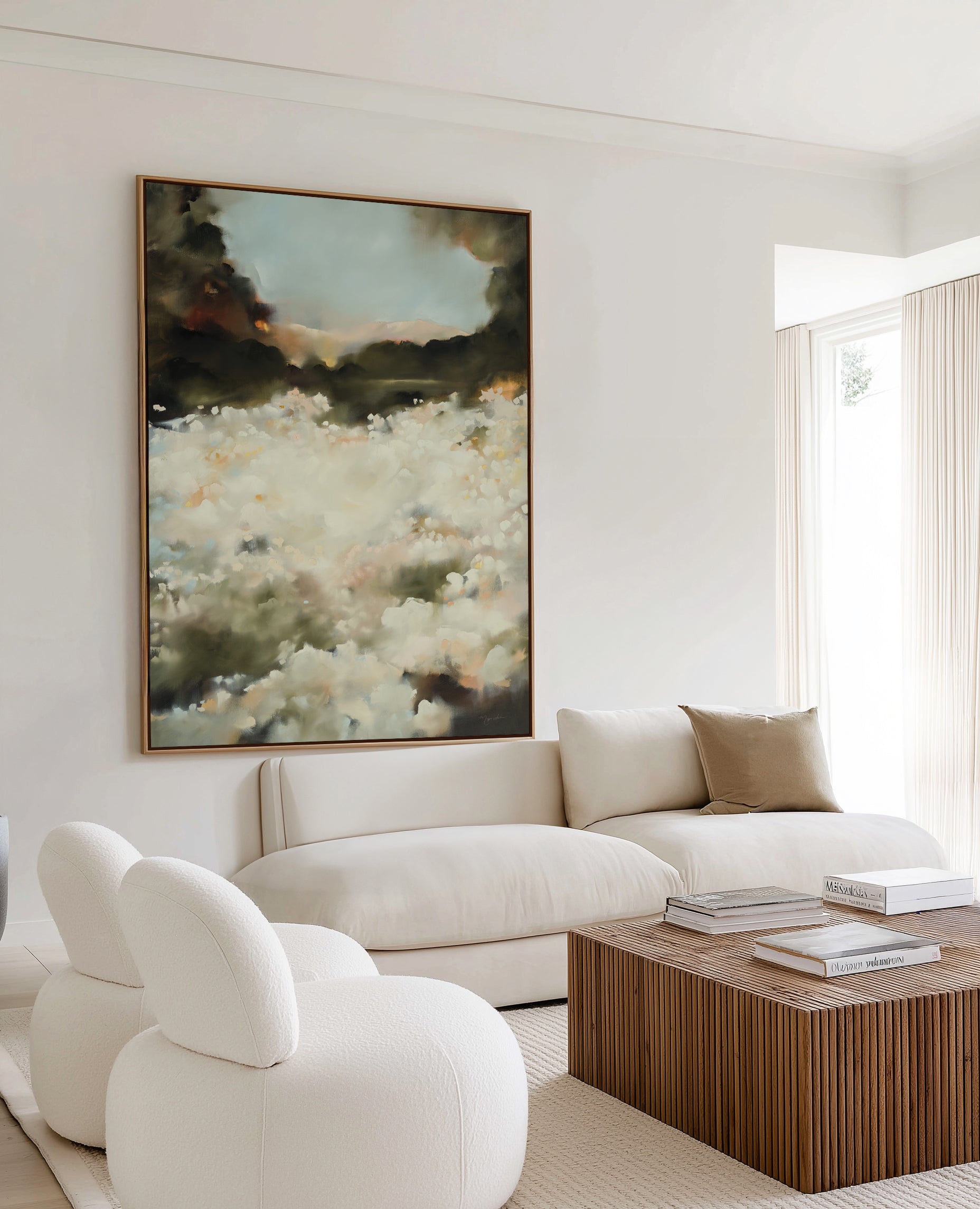Ivory Dawn by Maggie Sackmann | Framed Canvas Art Print