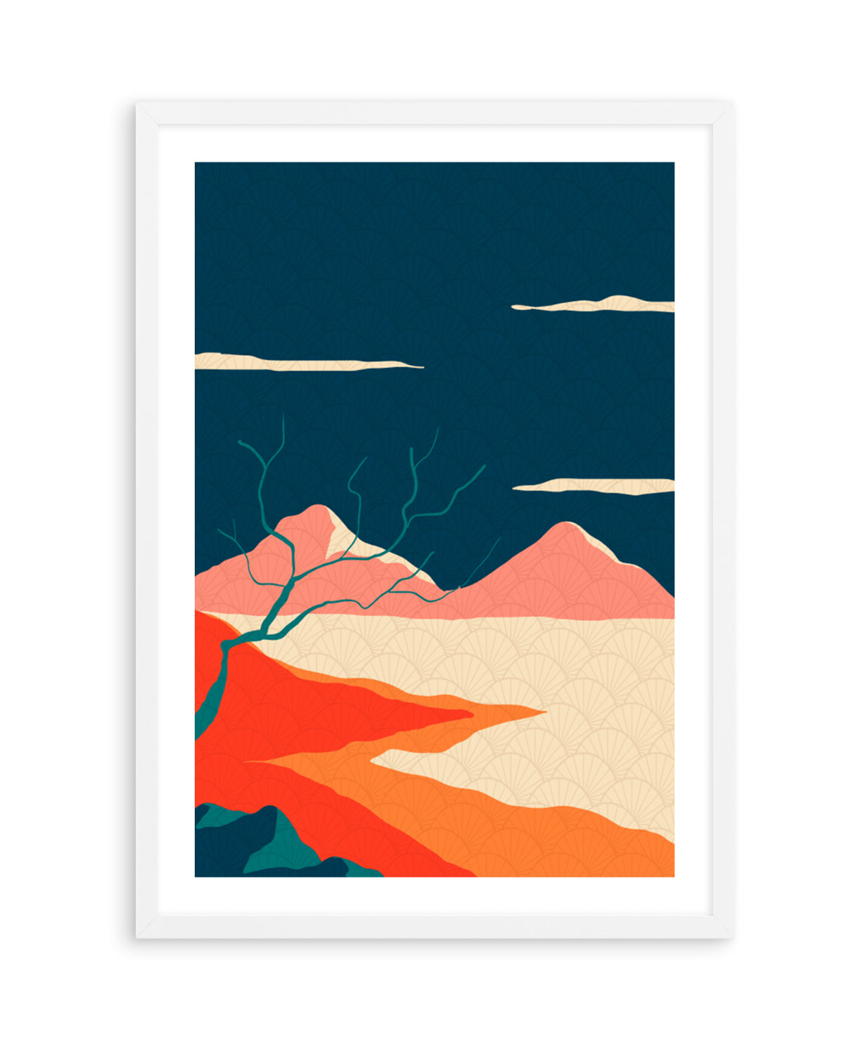 Japanese Mountain Landscape by Fadil Roze | Art Print