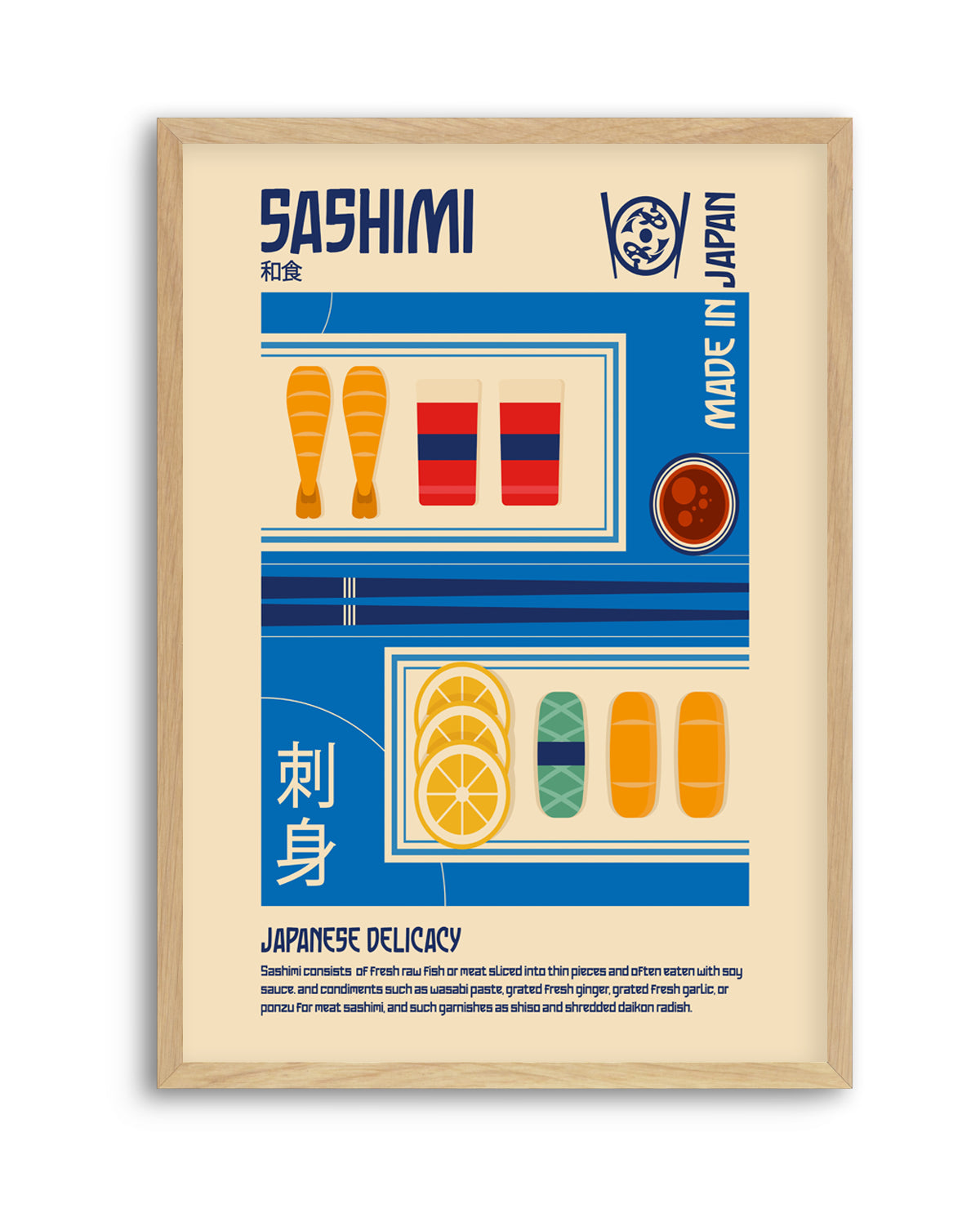 Japanese Sashimi Delicacy by Retrodome | Art Print