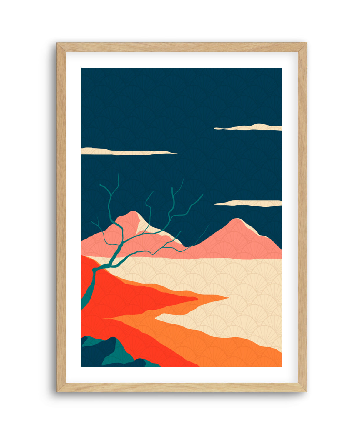 Japanese Mountain Landscape by Fadil Roze | Art Print