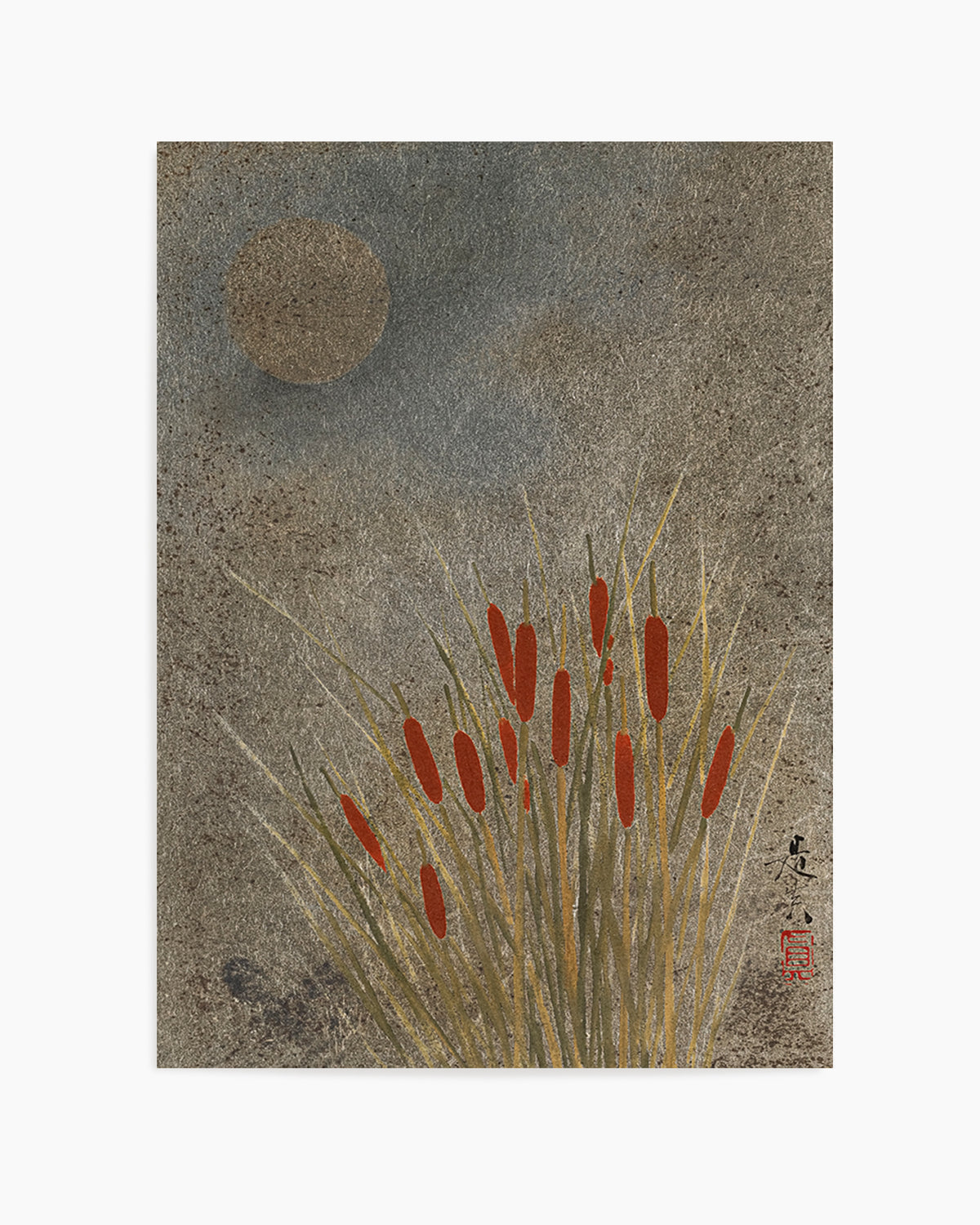 Japanese Grass Field At Night (1807–1891) | Art Print