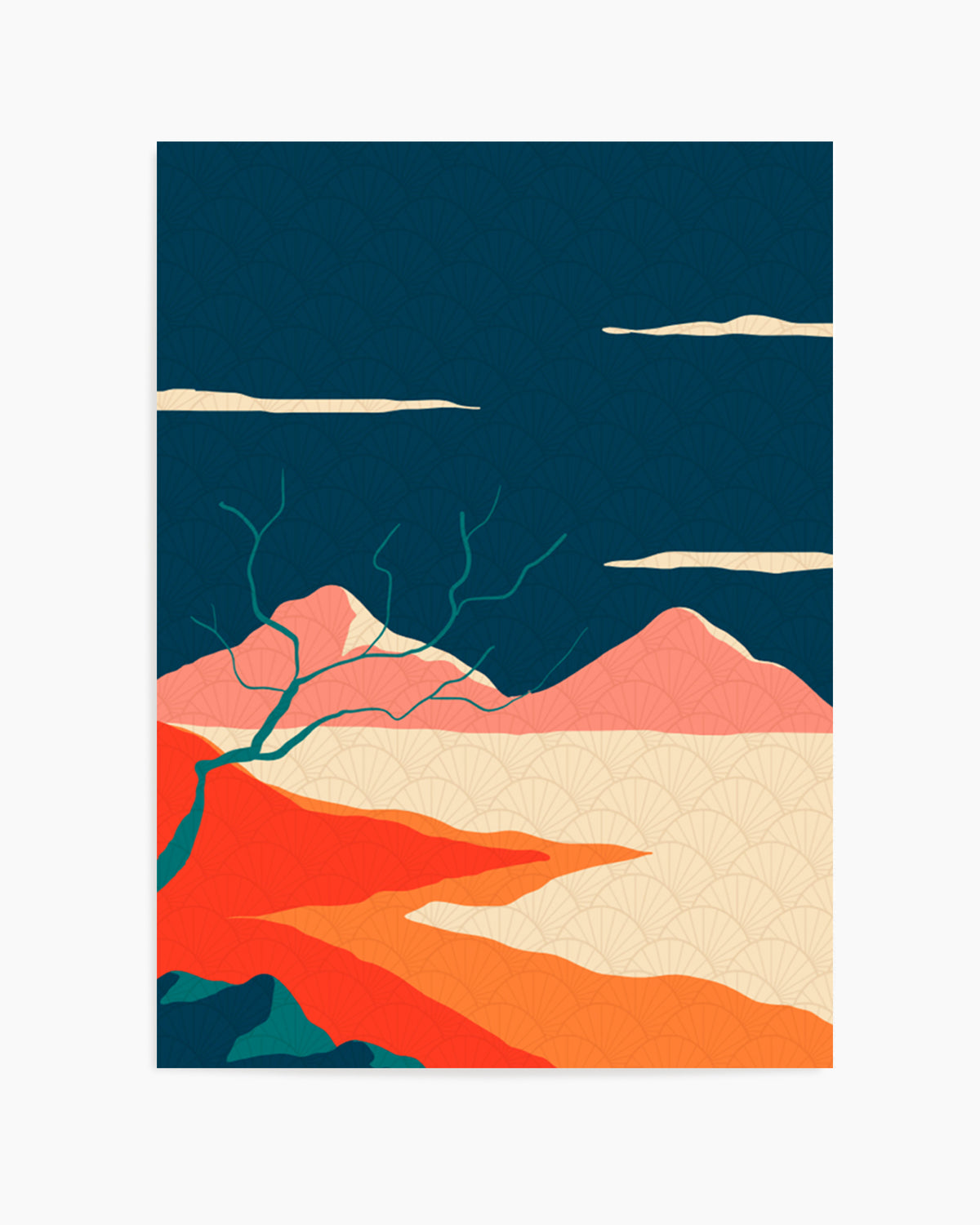 Japanese Mountain Landscape by Fadil Roze | Art Print