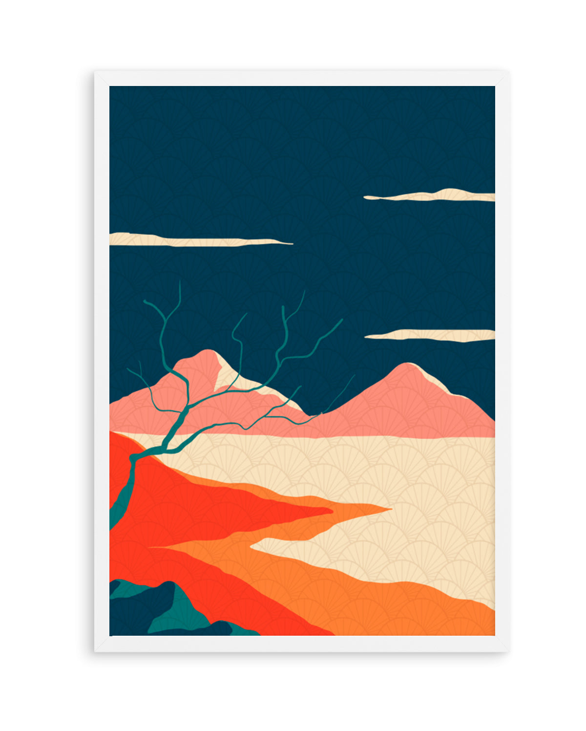 Japanese Mountain Landscape by Fadil Roze | Art Print
