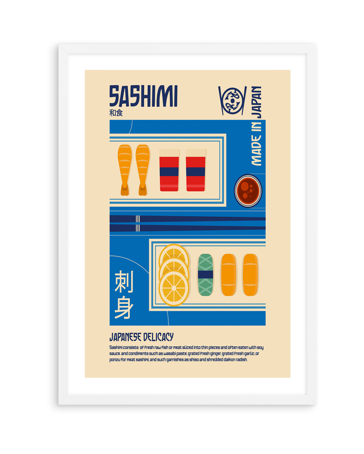 Japanese Sashimi Delicacy by Retrodome | Art Print
