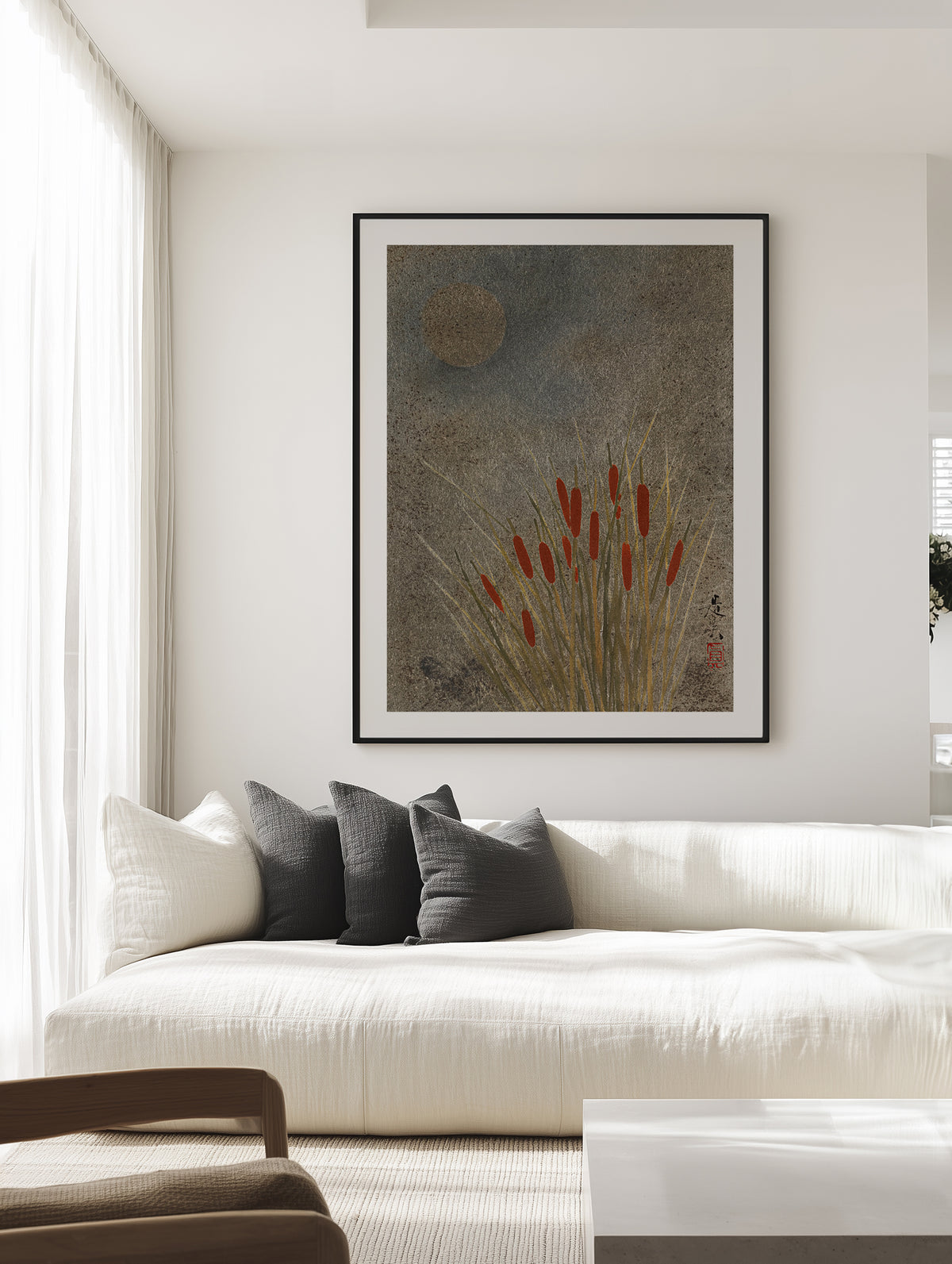 Japanese Grass Field At Night (1807–1891) | Art Print