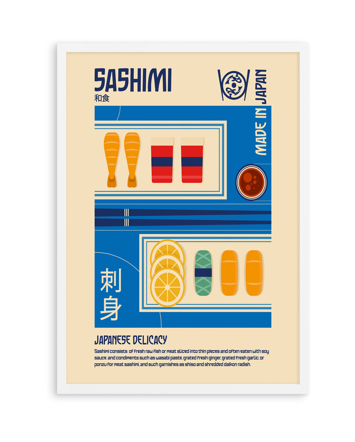 Japanese Sashimi Delicacy by Retrodome | Art Print
