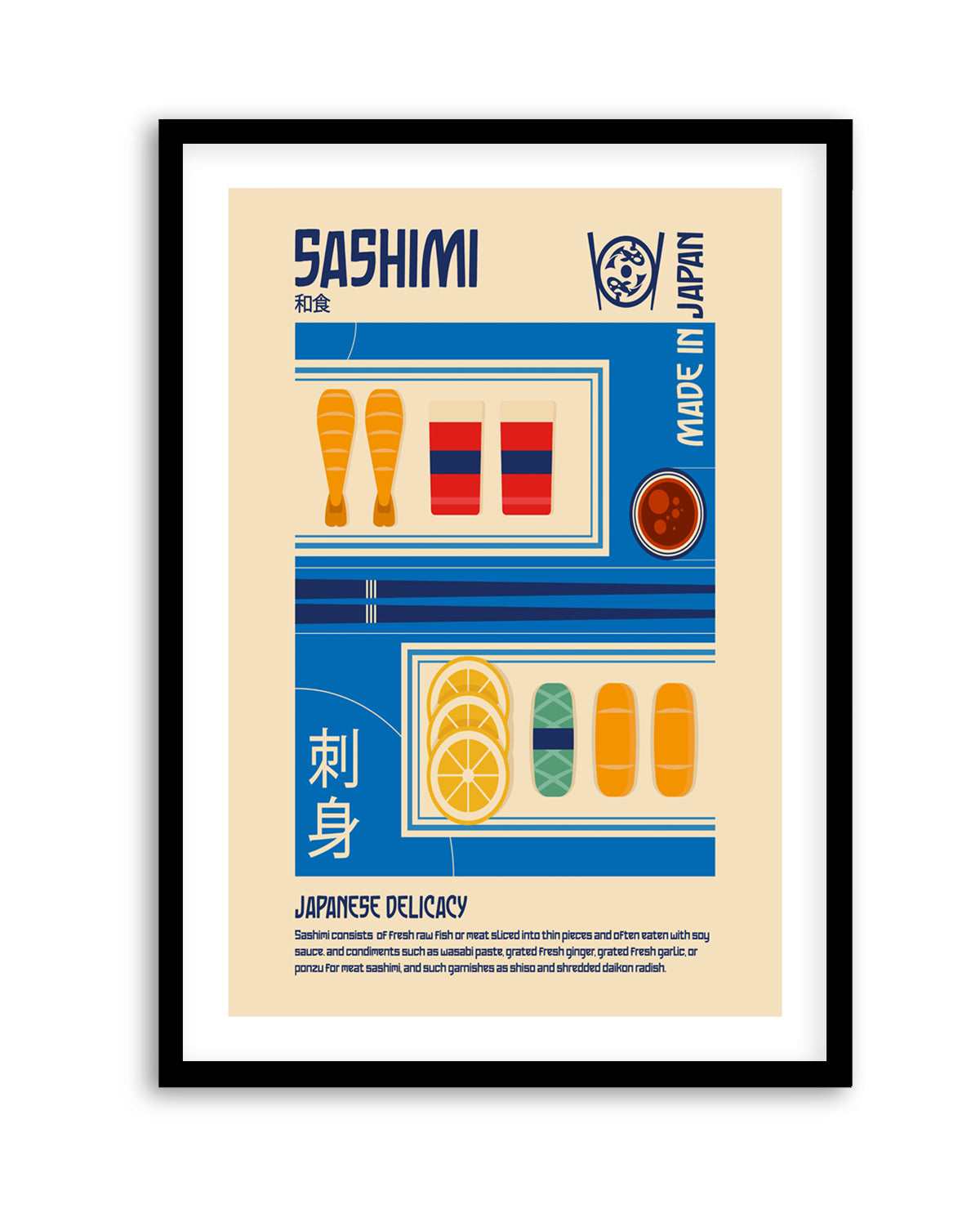 Japanese Sashimi Delicacy by Retrodome | Art Print